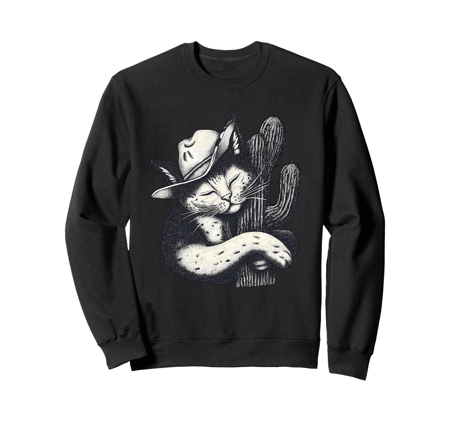 Western Country Cowgirl Funny Cowboy Cat Sweatshirt - Trendy Graphic Unisex - T-Shirt, Sweatshirt, Hoodie