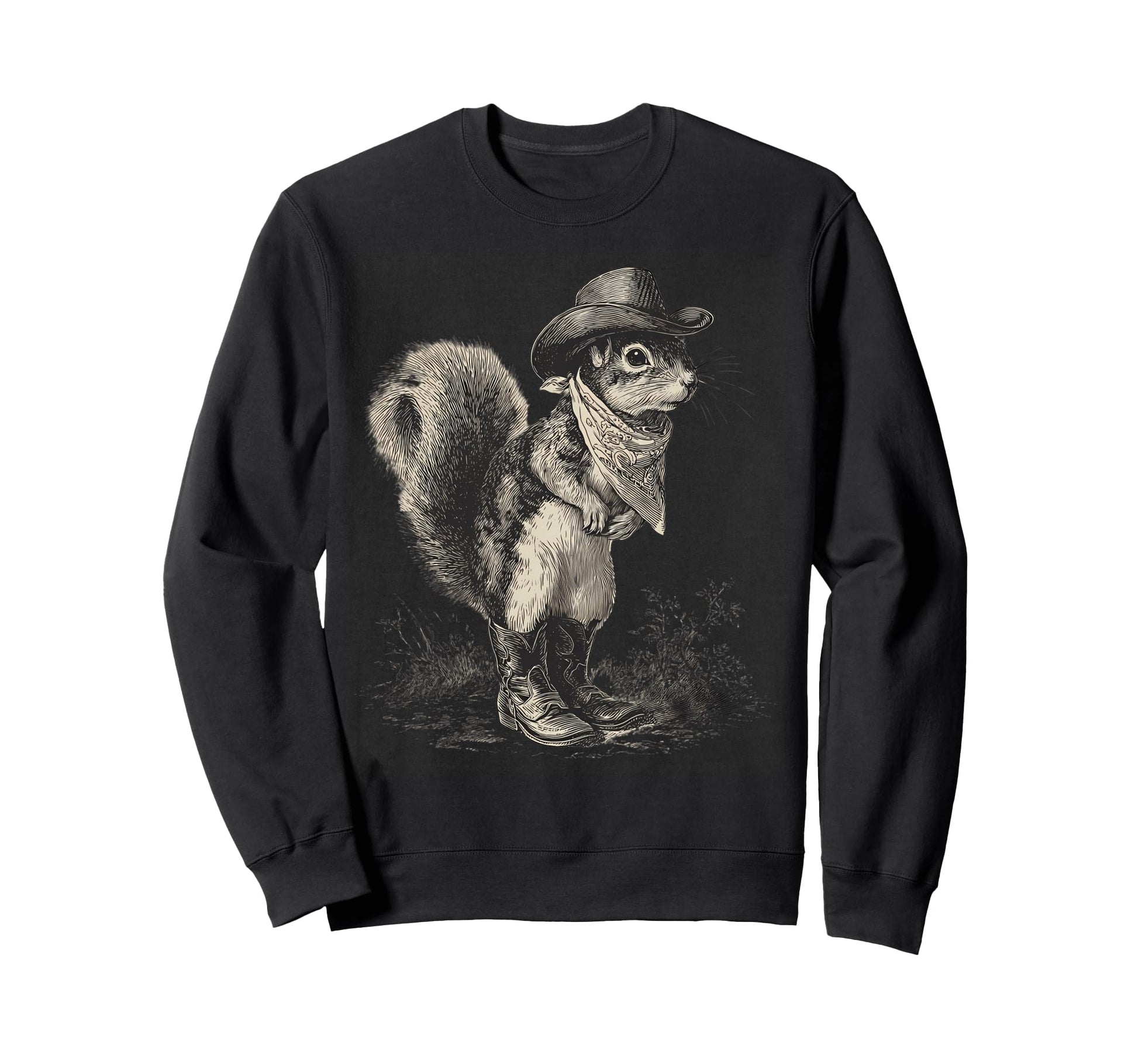 Country Cowboy Squirrel Rodeo Cowgirl Sweatshirt - Novelty Apparel Unisex - T-Shirt, Sweatshirt, Hoodie