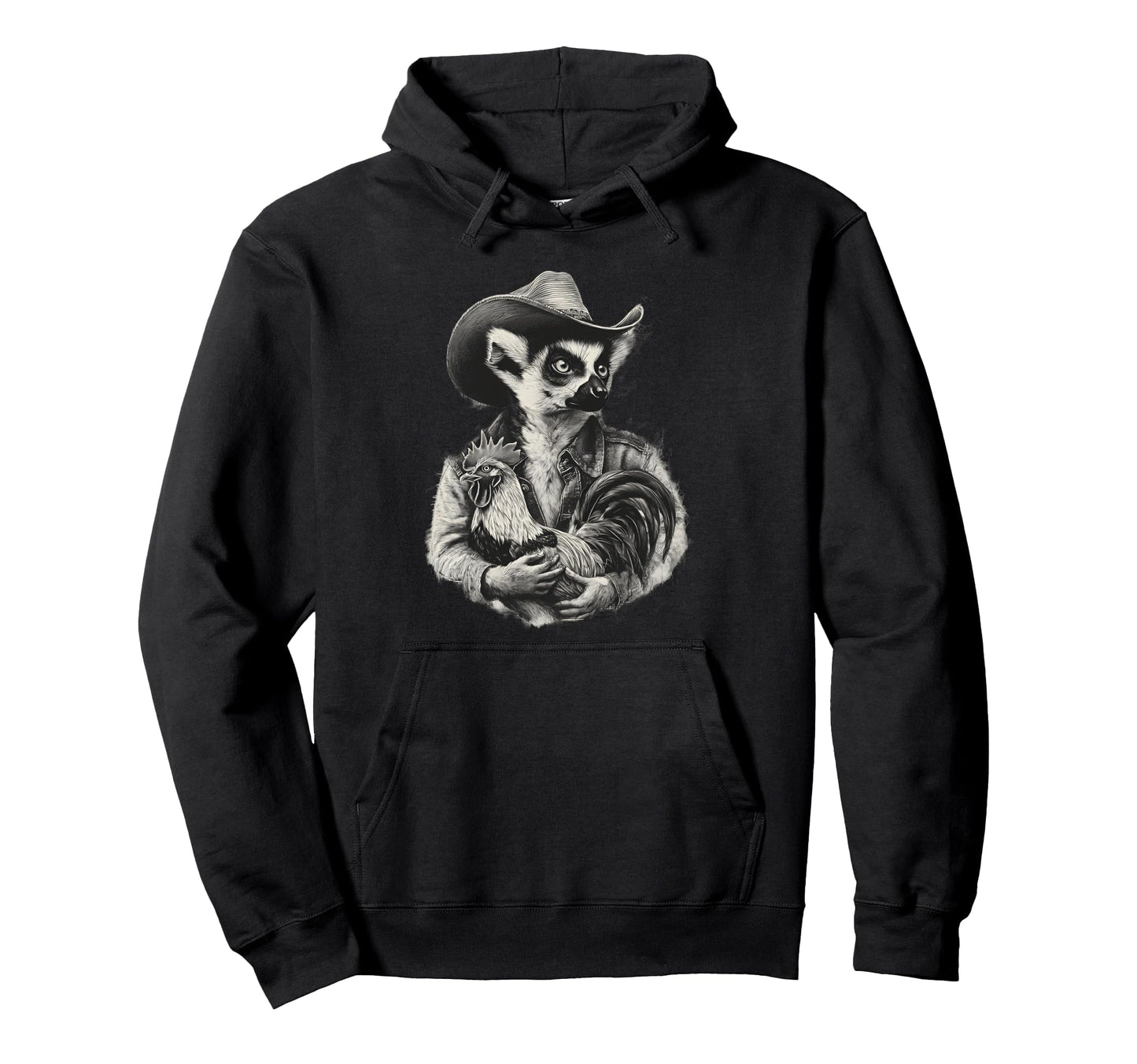 Country Cowboy Lemur Rodeo Cowgirl Western Hoodie - Trendy Graphic Unisex - T-Shirt, Sweatshirt, Hoodie