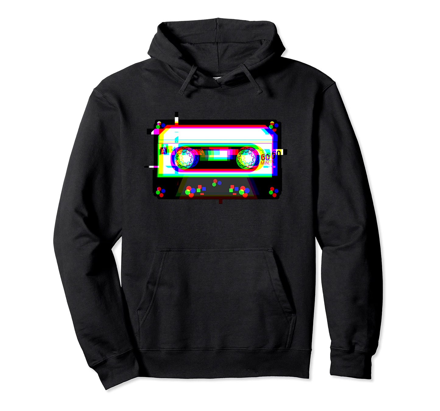 Cassette Tape Glitched Vaporwave Hoodie - Custom Art Print Men Women - T-Shirt, Sweatshirt, Hoodie
