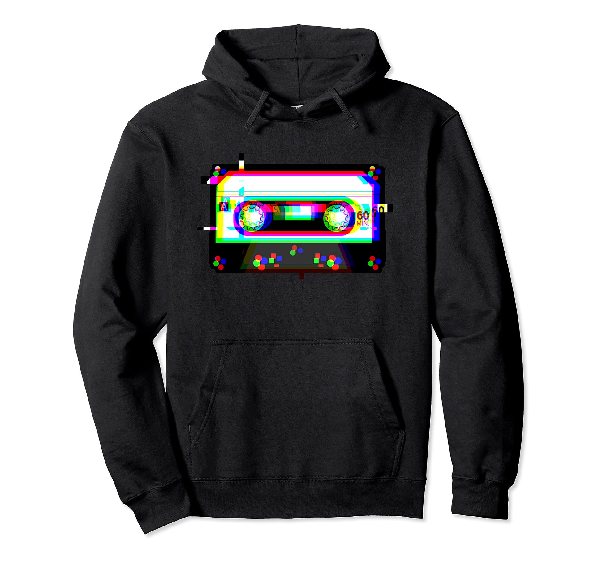 Cassette Tape Glitched Vaporwave Hoodie - Custom Art Print Men Women - T-Shirt, Sweatshirt, Hoodie