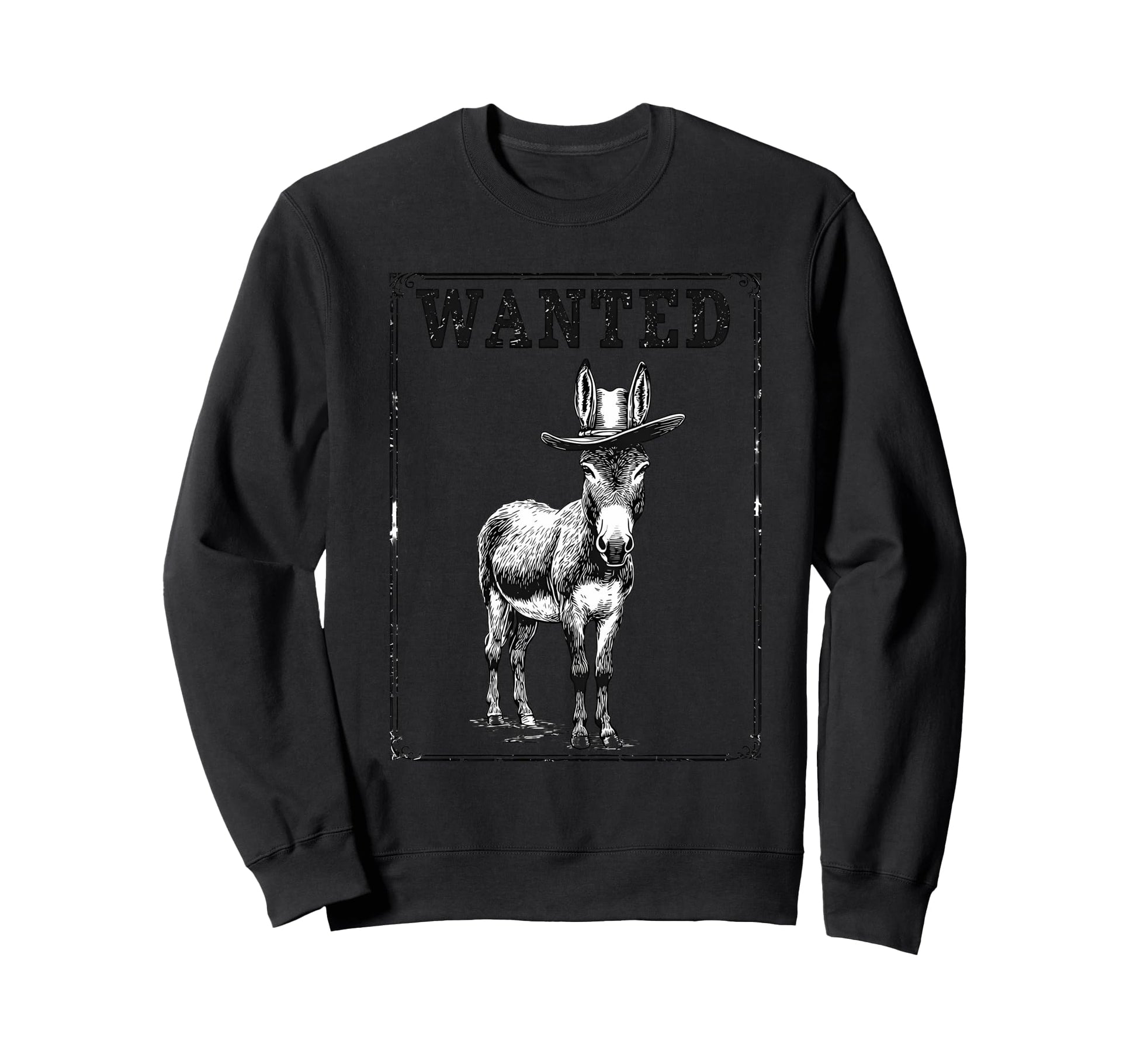 Donkey Cowboy Rodeo Cowgirl Sweatshirt - Custom Art Print Men Women - T-Shirt, Sweatshirt, Hoodie