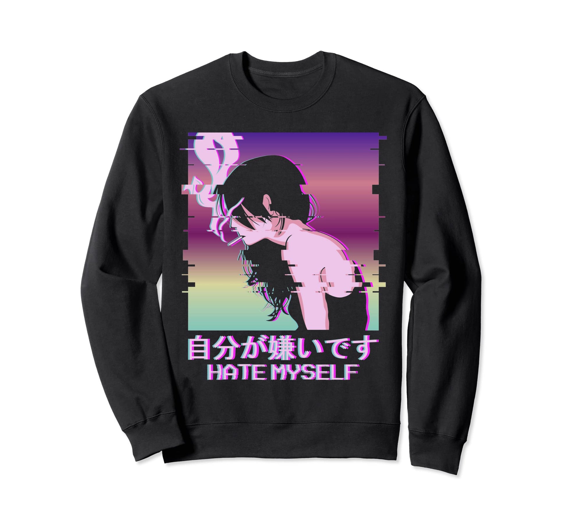 Hate Myself Lofi Vaporwave Alt Sweatshirt - Novelty Apparel for Adults - T-Shirt, Sweatshirt, Hoodie
