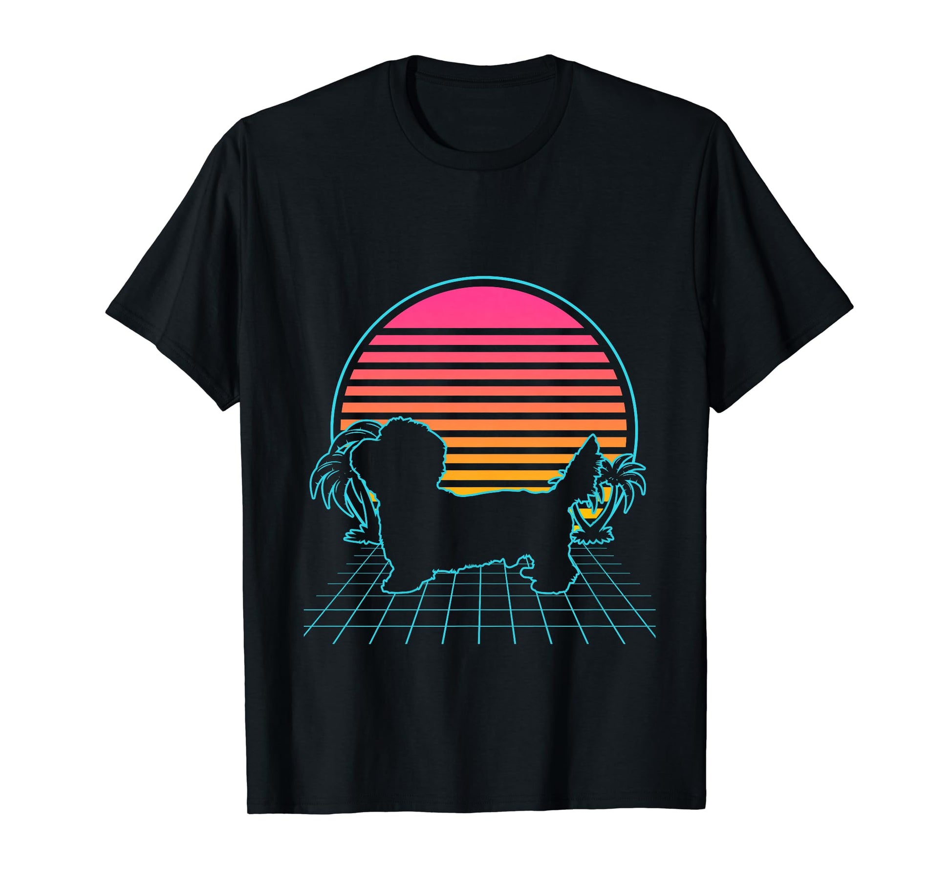Dandie Dinmont Terrier 80S Vaporwave T-Shirt - Unique Graphic Men Women - T-Shirt, Sweatshirt, Hoodie
