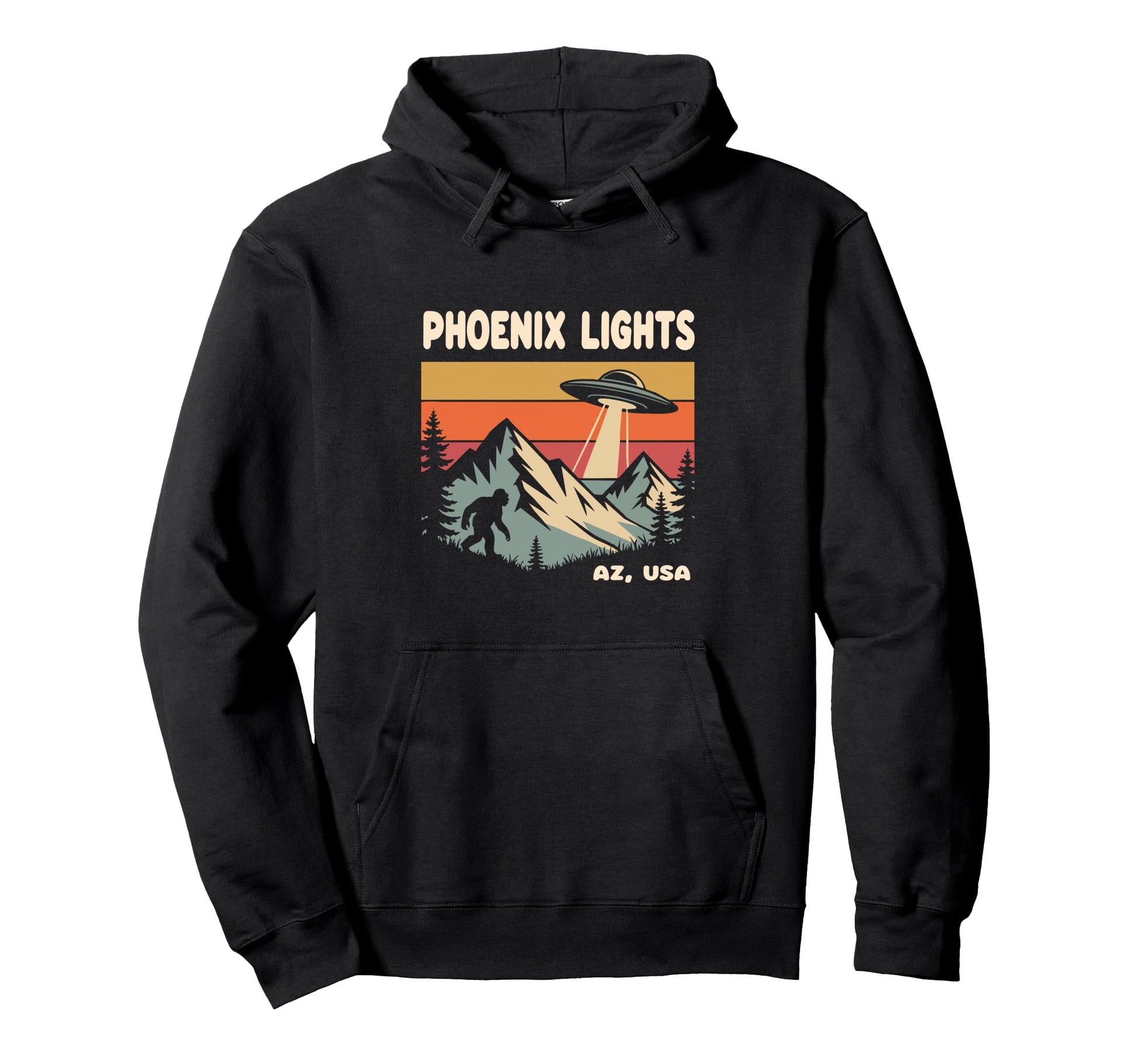 Phoenix Lights Alien Ufo Bigfoot Hoodie - Aesthetic Graphic for Adults - T-Shirt, Sweatshirt, Hoodie