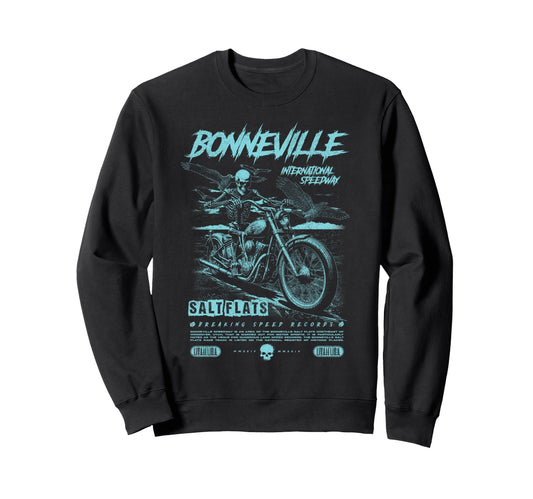 Bonneville Salt Flats Motorcycle Sweatshirt - Aesthetic Graphic Men Women - T-Shirt, Sweatshirt, Hoodie