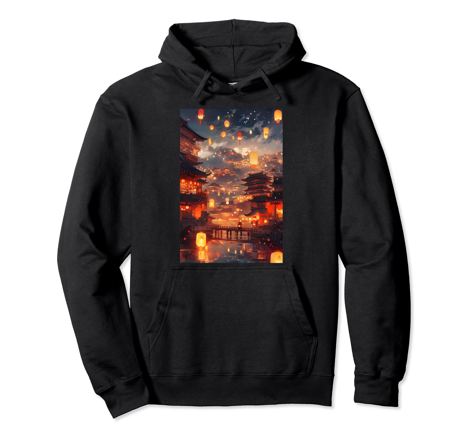 Japan Nightsky Latern Tokyo Kyoto Aesthetic Hoodie - Unique Graphic Unisex - T-Shirt, Sweatshirt, Hoodie