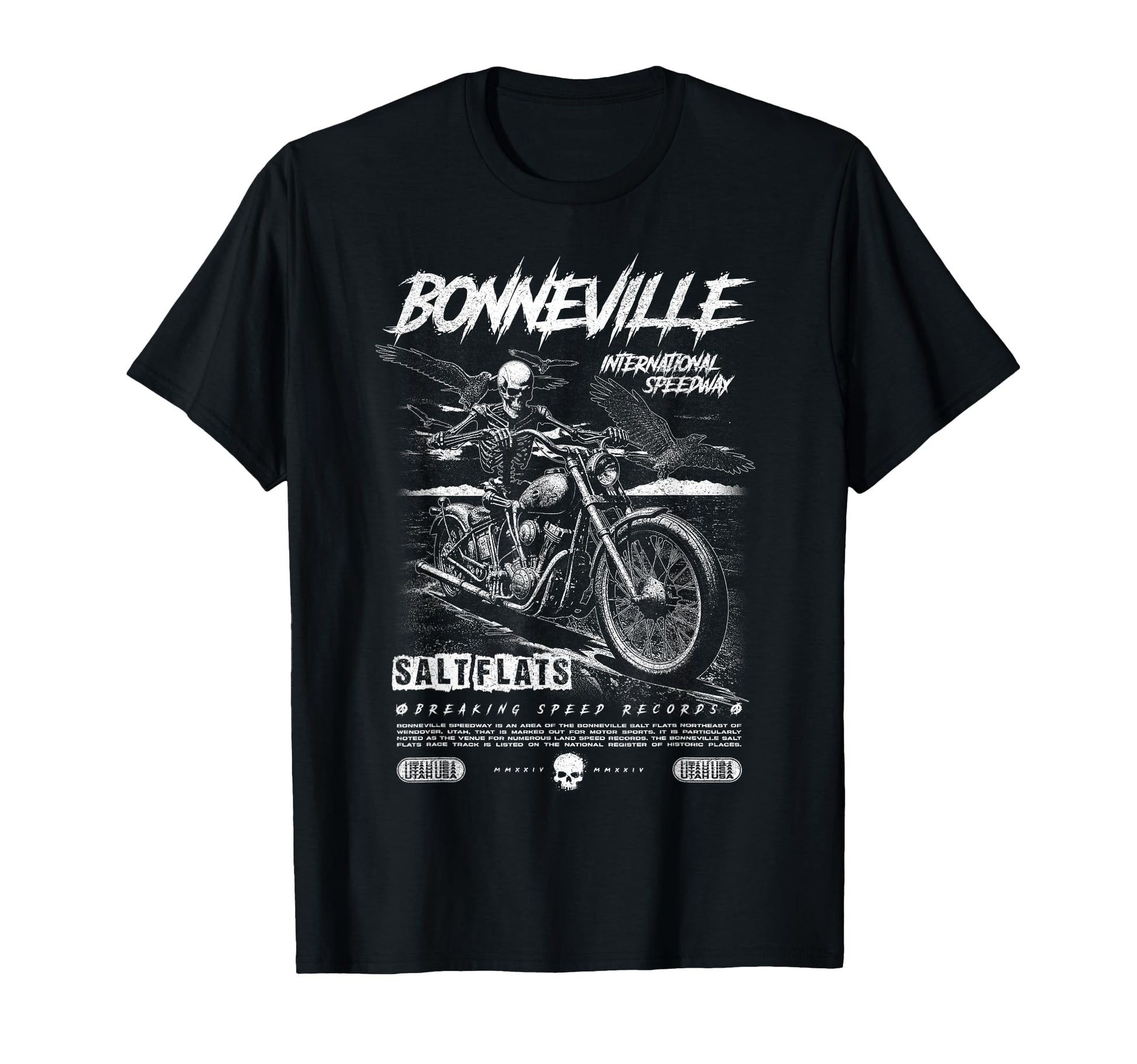 Bonneville Salt Flats Motorcycle T-Shirt - Unique Graphic for Adults - T-Shirt, Sweatshirt, Hoodie