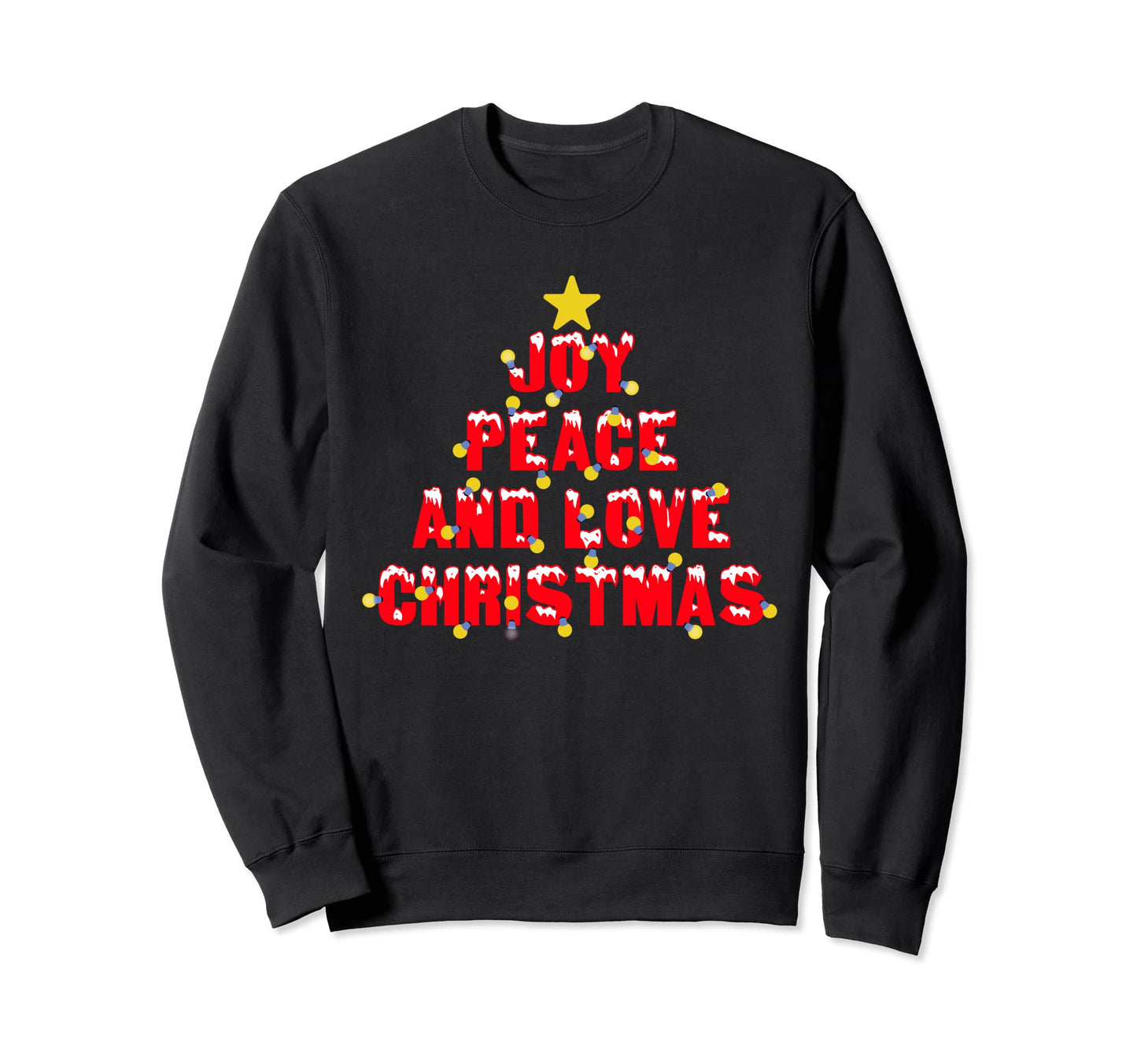 Joy Peace And Love Pajama Holiday Sweatshirt - Minimalist Print for Adults - T-Shirt, Sweatshirt, Hoodie