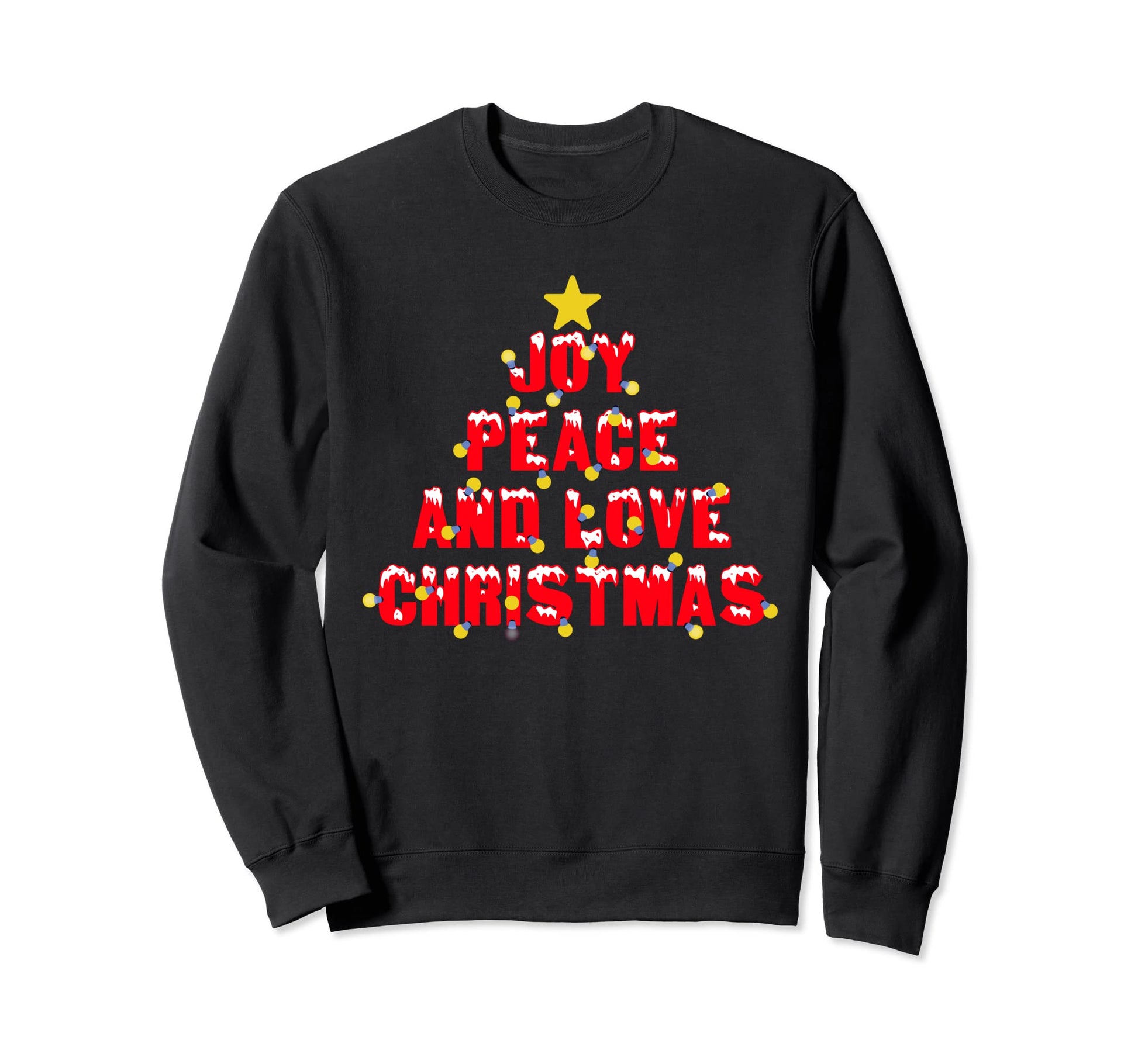 Joy Peace And Love Pajama Holiday Sweatshirt - Minimalist Print for Adults - T-Shirt, Sweatshirt, Hoodie