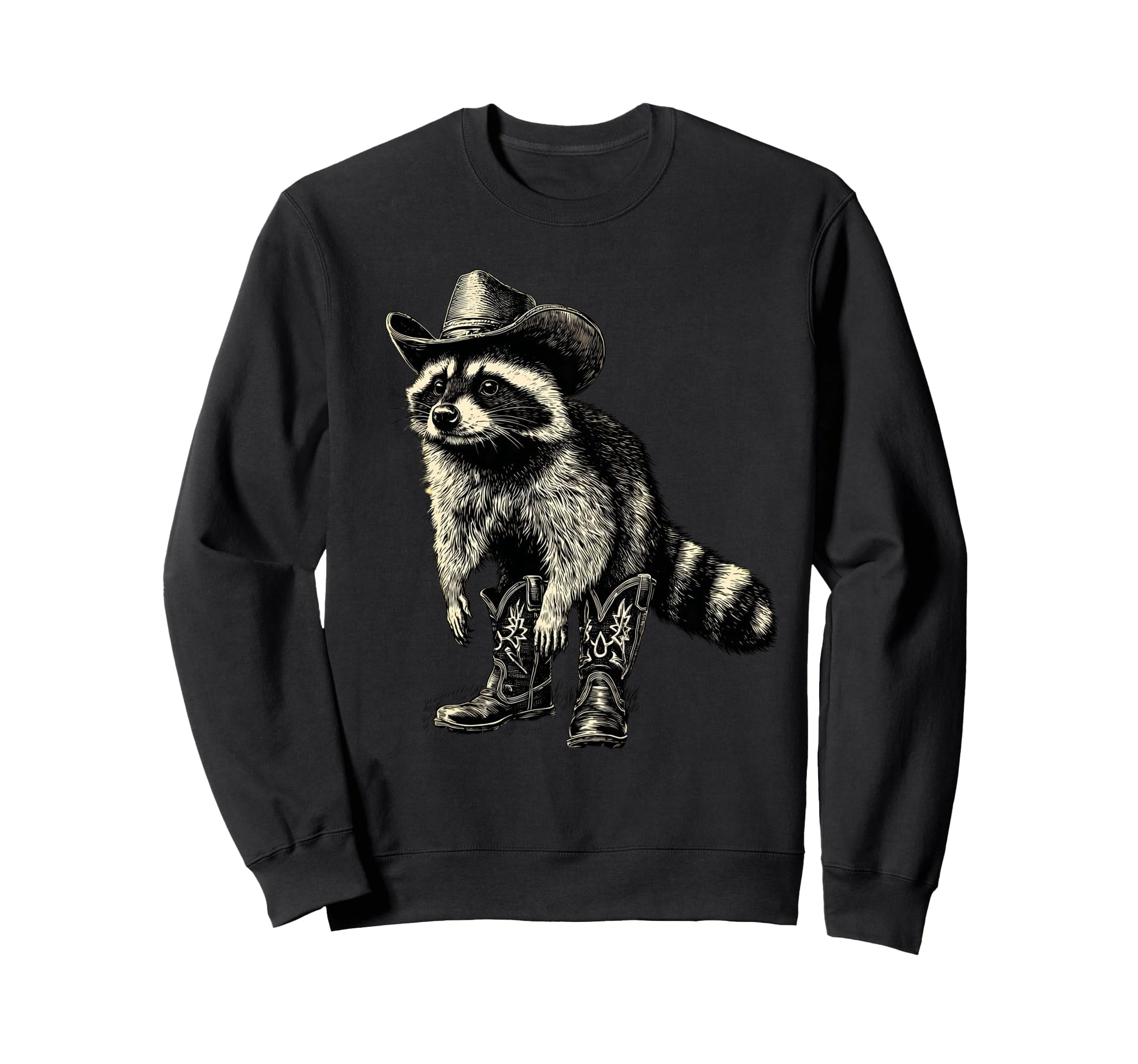 Raccoon Cowboy Rodeo Cowgirl Western Sweatshirt - Unique Graphic Men Women - T-Shirt, Sweatshirt, Hoodie