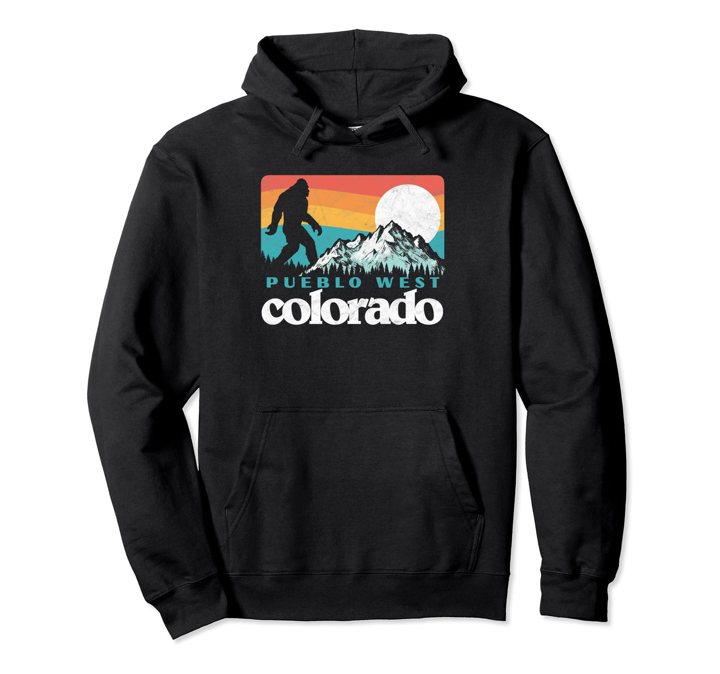 Pueblo West Colorado 80S Bigfoot Hoodie - Unique Graphic Men Women - T-Shirt, Sweatshirt, Hoodie