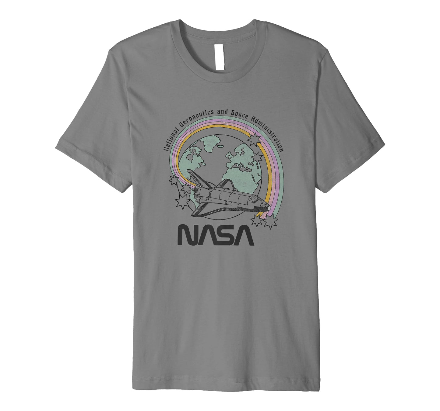 Nasa Pastel Rainbow Rocket Ship T-Shirt - Fun Novelty Design for Adults - T-Shirt, Sweatshirt, Hoodie