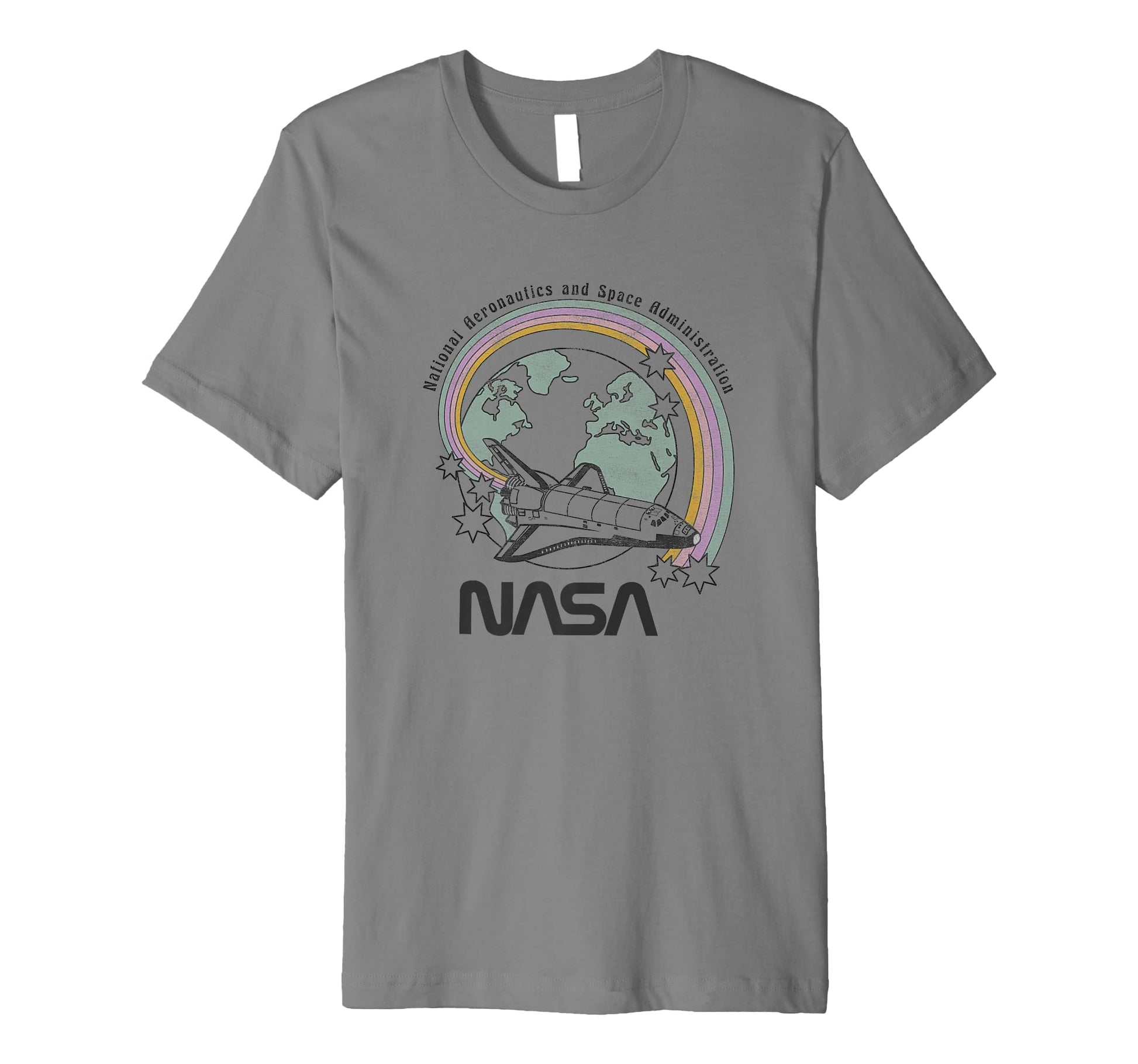 Nasa Pastel Rainbow Rocket Ship T-Shirt - Fun Novelty Design for Adults - T-Shirt, Sweatshirt, Hoodie