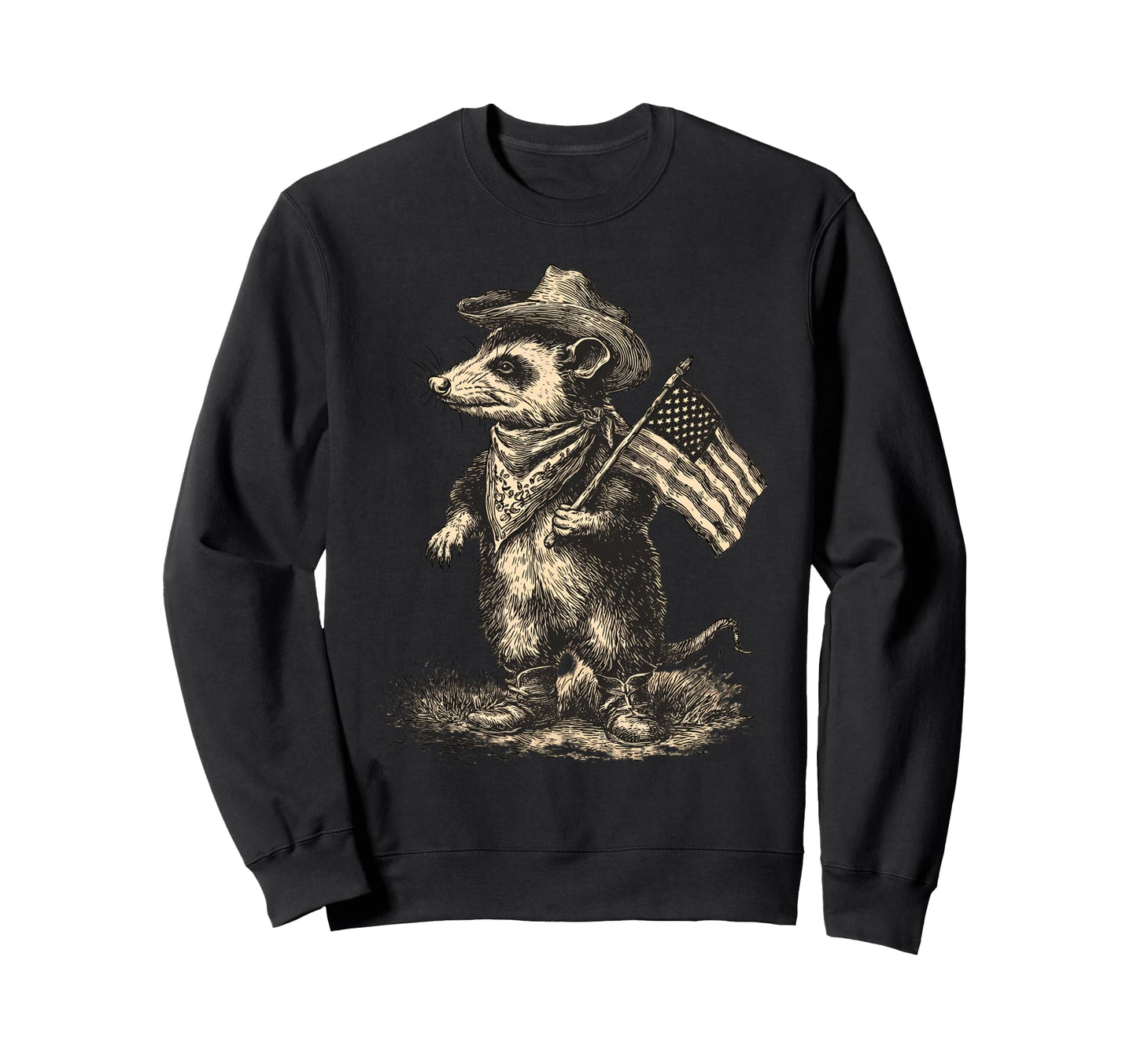 Opossum Cowboy Rodeo Cowgirl Possum Sweatshirt - Fun Novelty Design Unisex - T-Shirt, Sweatshirt, Hoodie