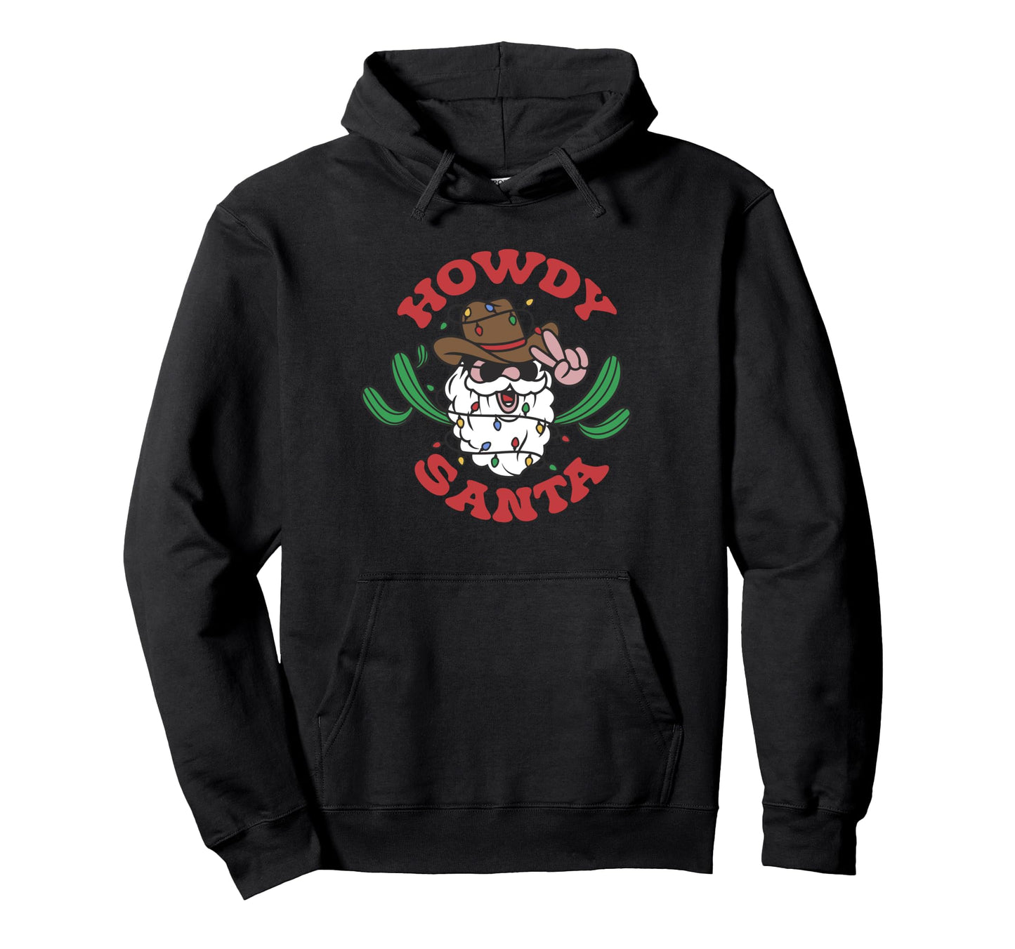 Cowboy Howdy Santa Western Cowgirl Hoodie - Custom Art Print Men Women - T-Shirt, Sweatshirt, Hoodie