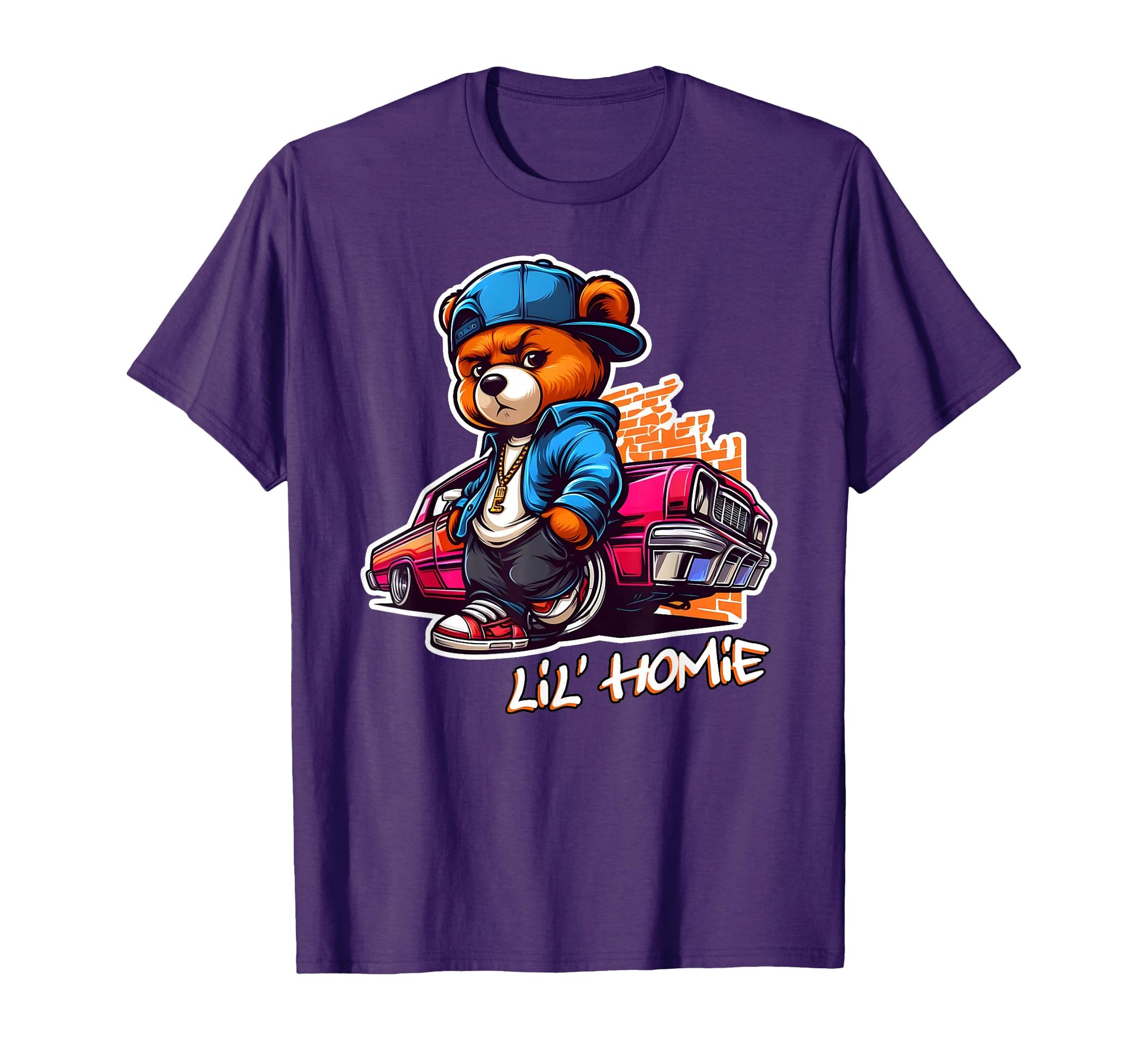 Lil Homie Teddy Bear Hip Hop Lowrider T-Shirt - Graphic Print Men Women - T-Shirt, Sweatshirt, Hoodie
