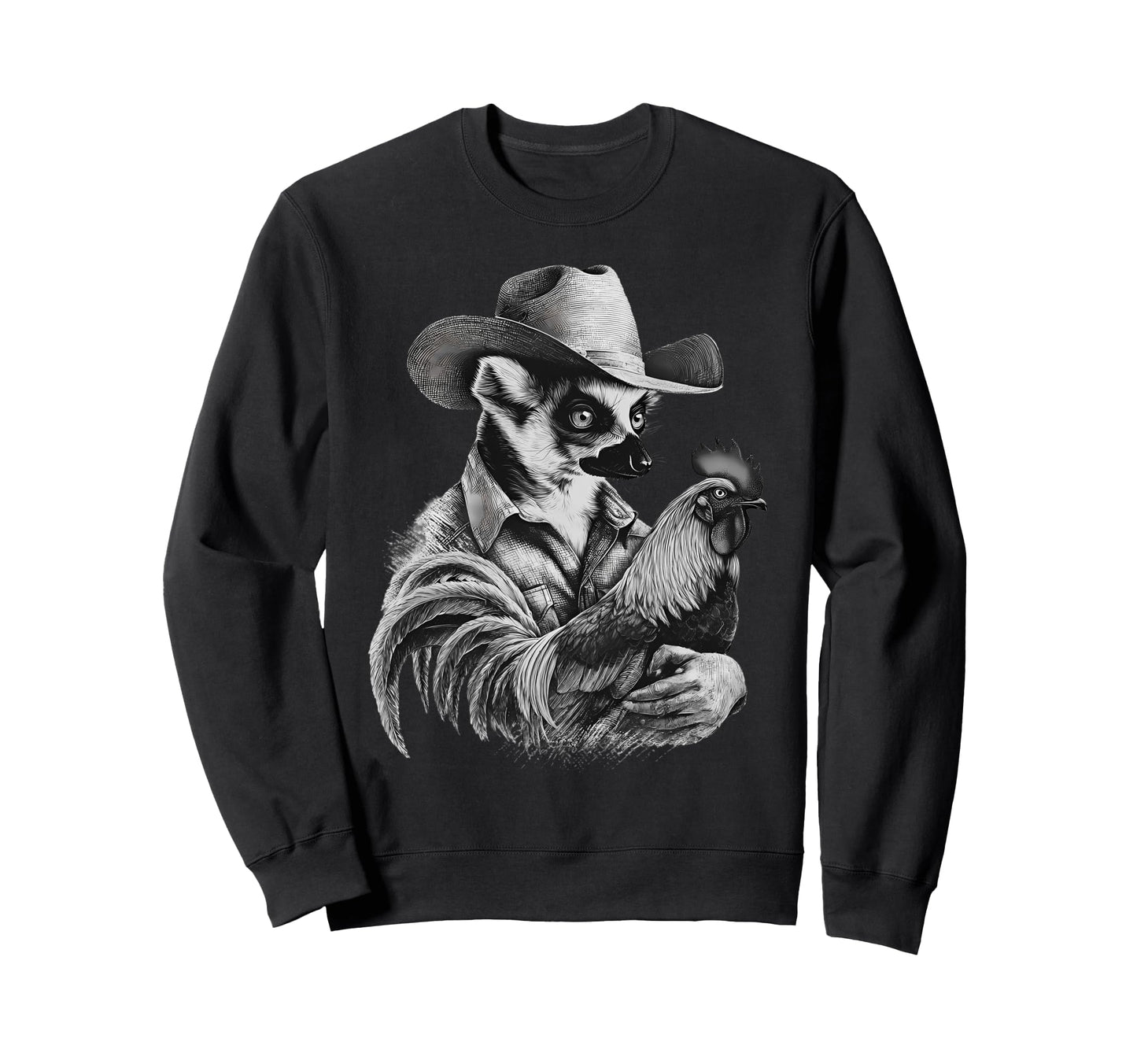 Lemur Cowboy Rodeo Cowgirl Sweatshirt - Fun Novelty Design Men Women - T-Shirt, Sweatshirt, Hoodie