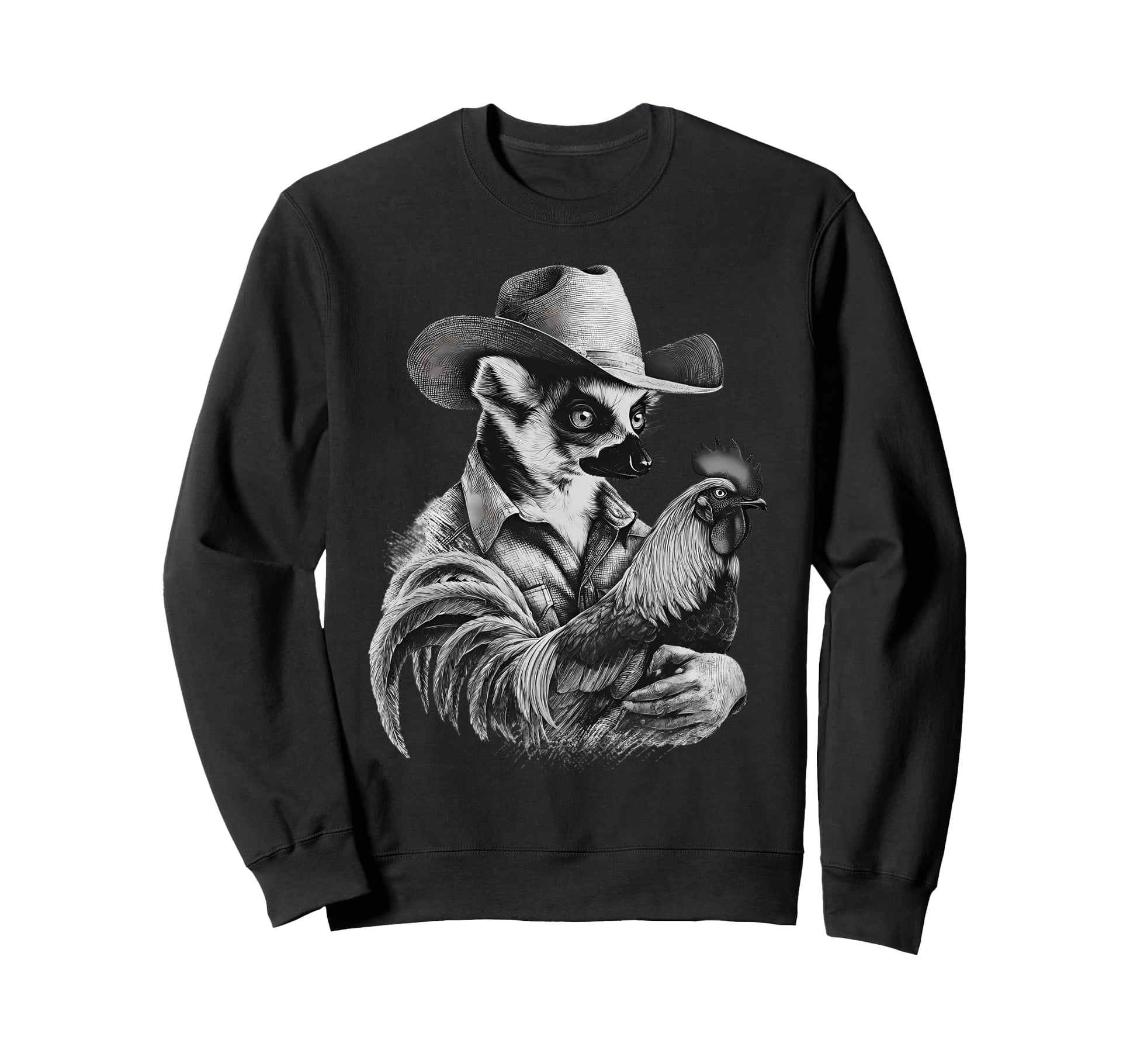 Lemur Cowboy Rodeo Cowgirl Sweatshirt - Fun Novelty Design Men Women - T-Shirt, Sweatshirt, Hoodie