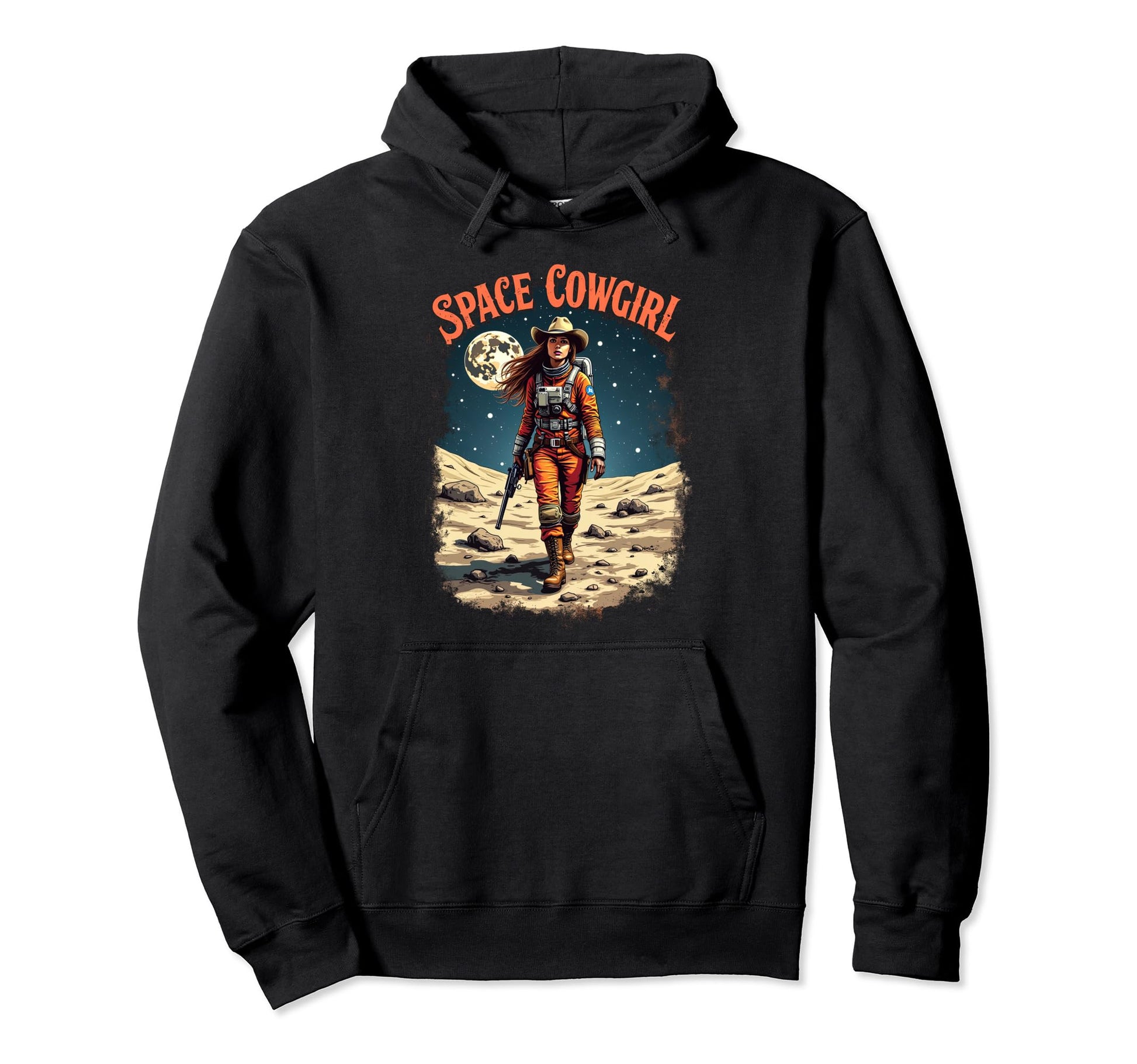Space Cowgirl Galactic Western Adventure Hoodie - Graphic Print for Adults - T-Shirt, Sweatshirt, Hoodie