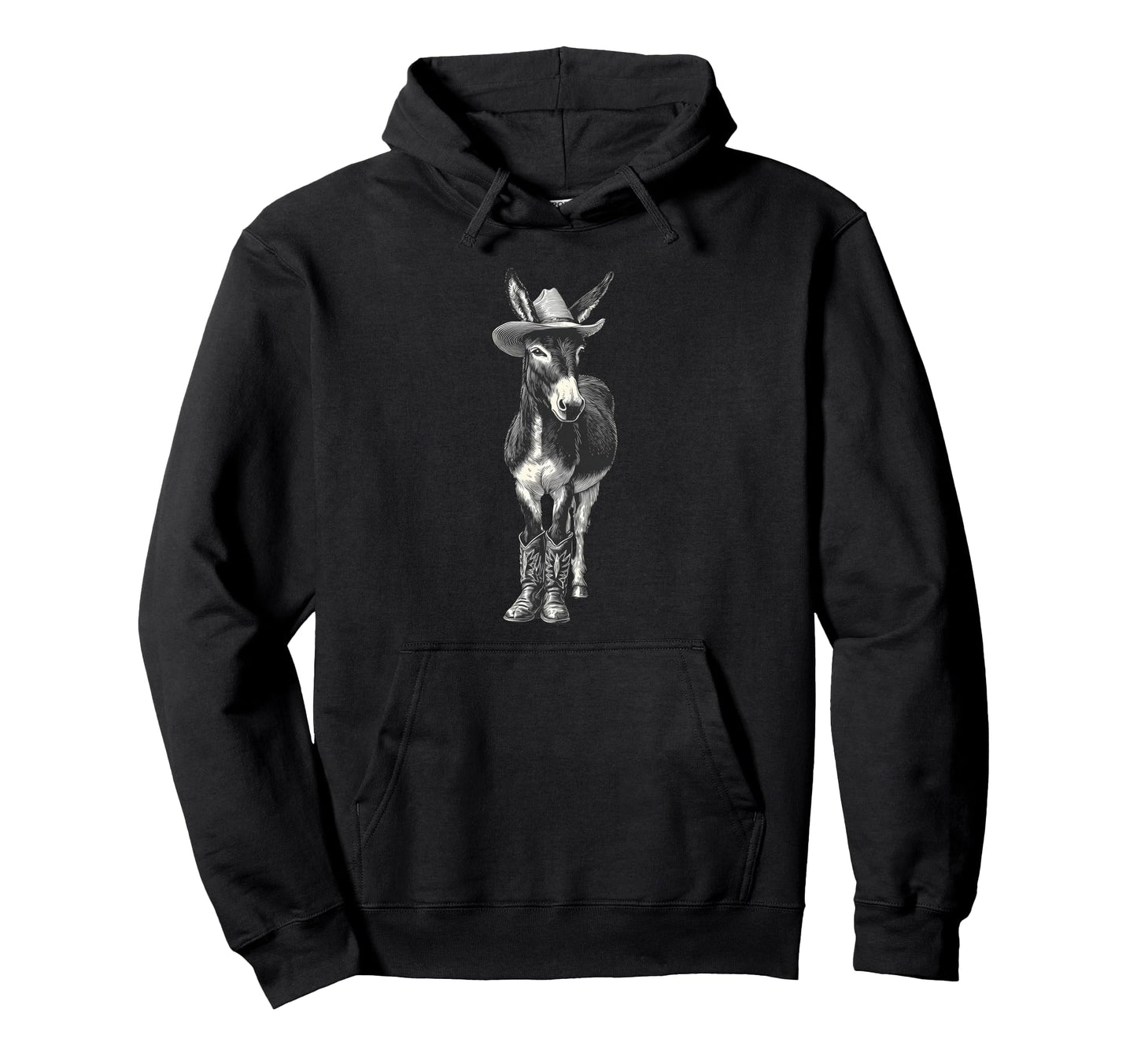 Donkey Cowboy Rodeo Cowgirl Western Hoodie - Fun Novelty Design Men Women - T-Shirt, Sweatshirt, Hoodie