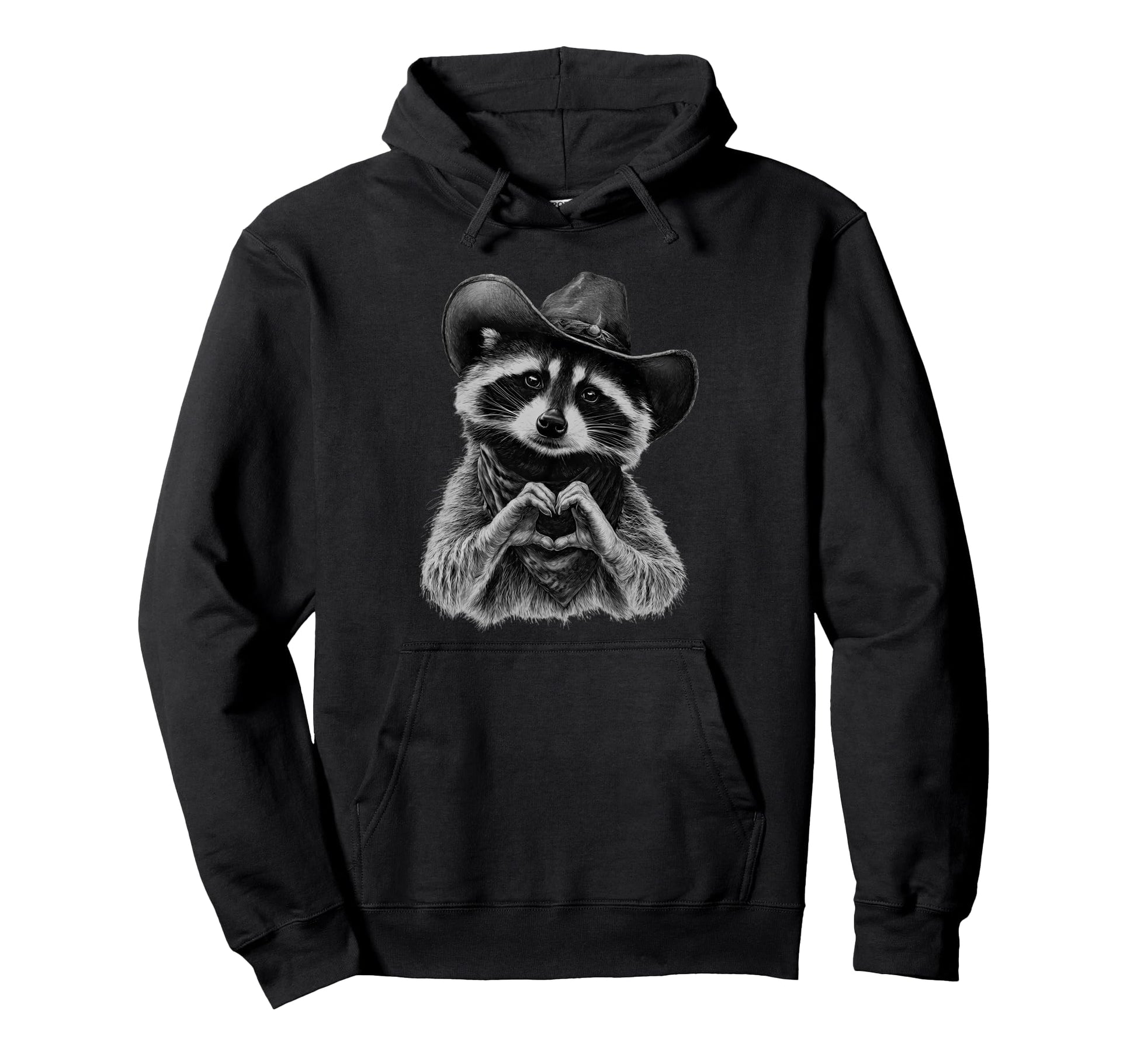 Raccoon Cowboy Trash Panda Cowgirl Hoodie - Novelty Apparel for Adults - T-Shirt, Sweatshirt, Hoodie