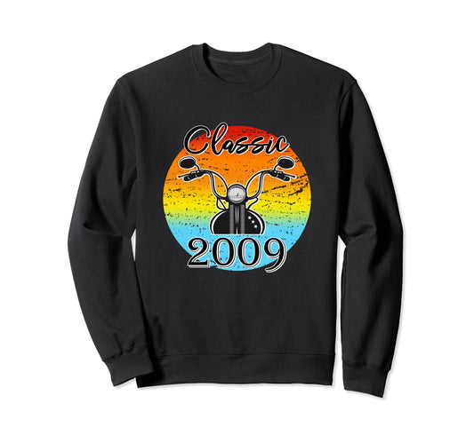 2009 Motorcycle Lover Sunset Biker Sweatshirt - Trendy Graphic for Adults - T-Shirt, Sweatshirt, Hoodie
