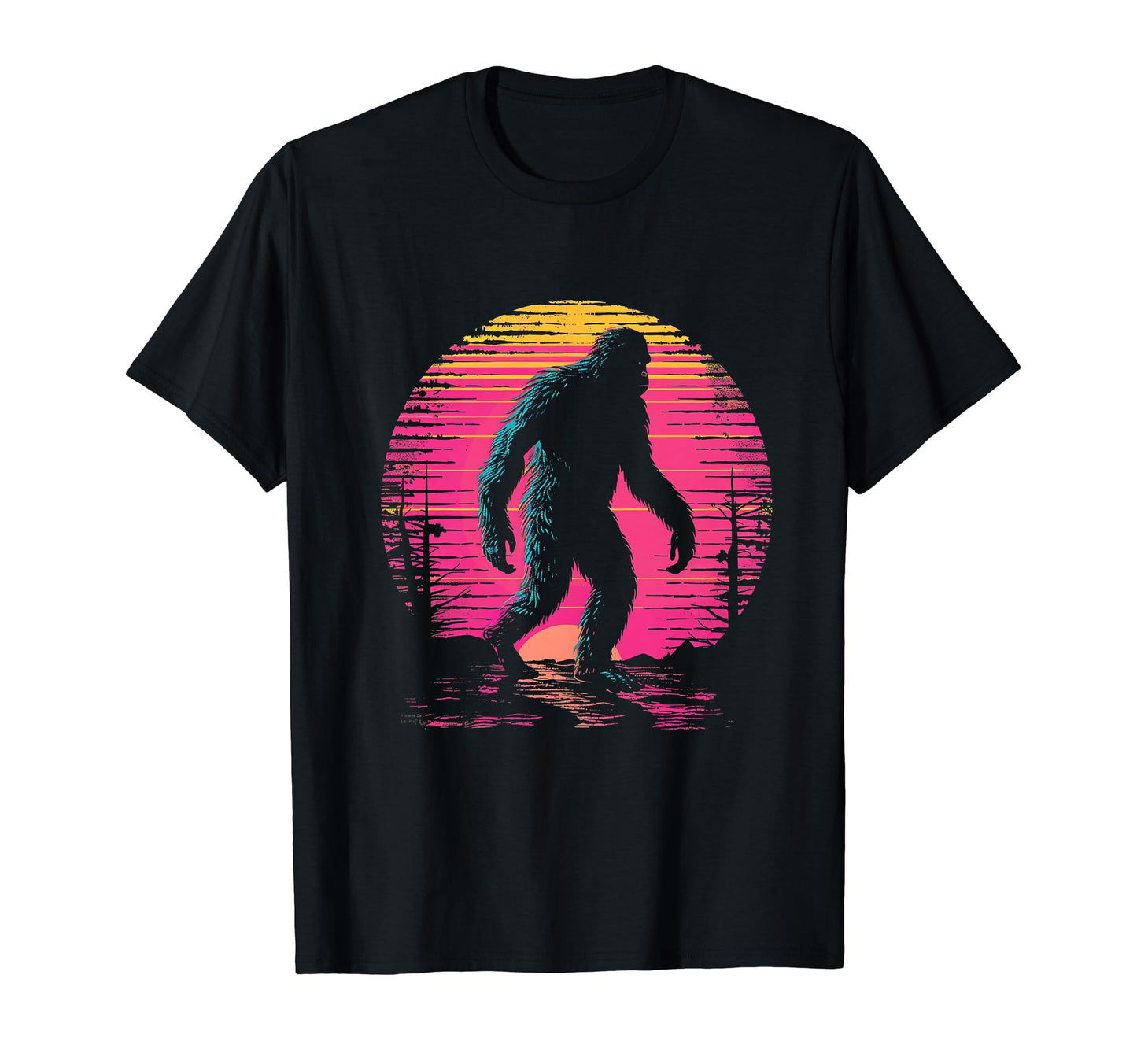 Bigfoot Vaporwave Aesthetic T-Shirt - Fun Novelty Design for Adults - T-Shirt, Sweatshirt, Hoodie