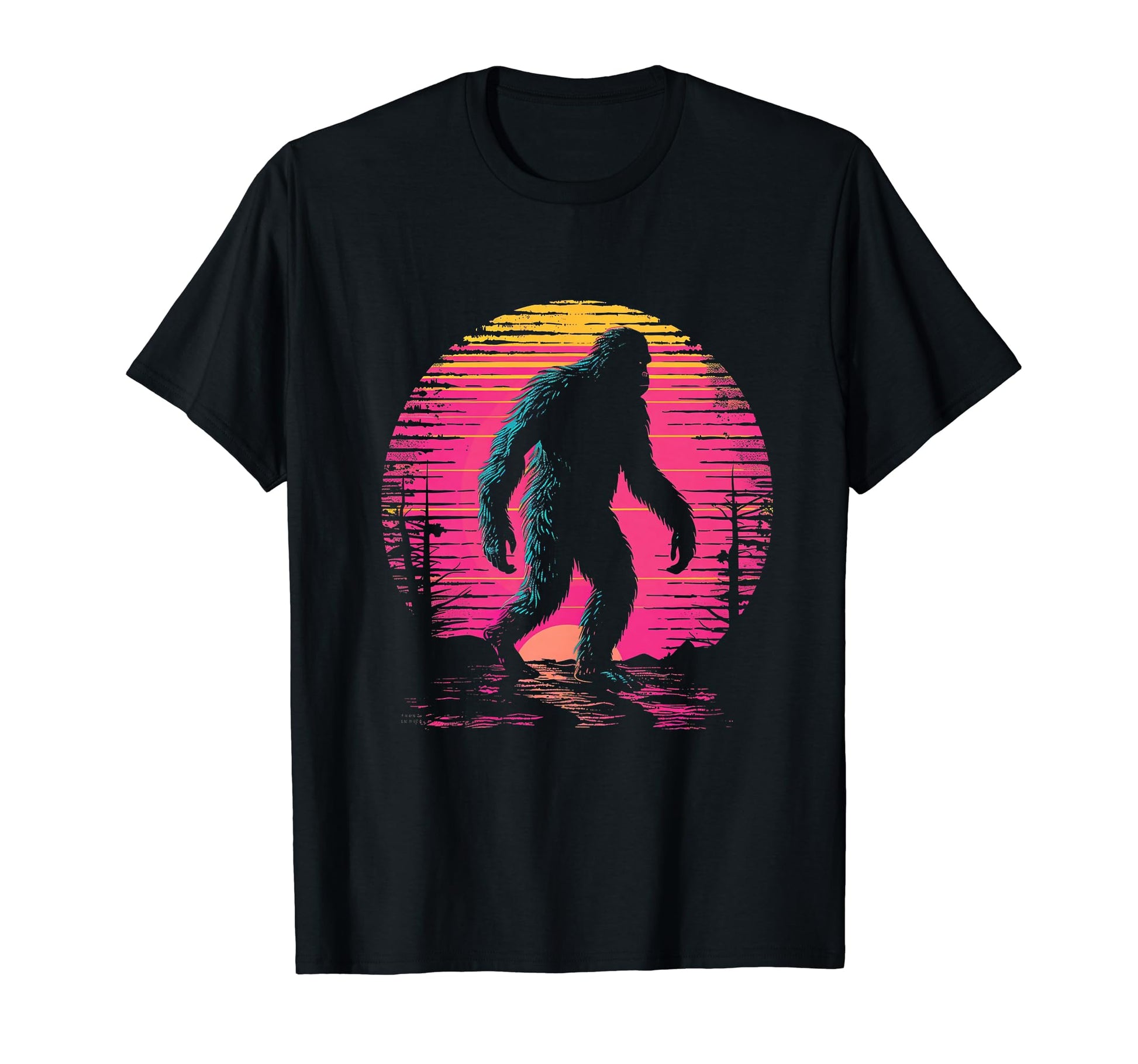Bigfoot Vaporwave Aesthetic T-Shirt - Fun Novelty Design for Adults - T-Shirt, Sweatshirt, Hoodie