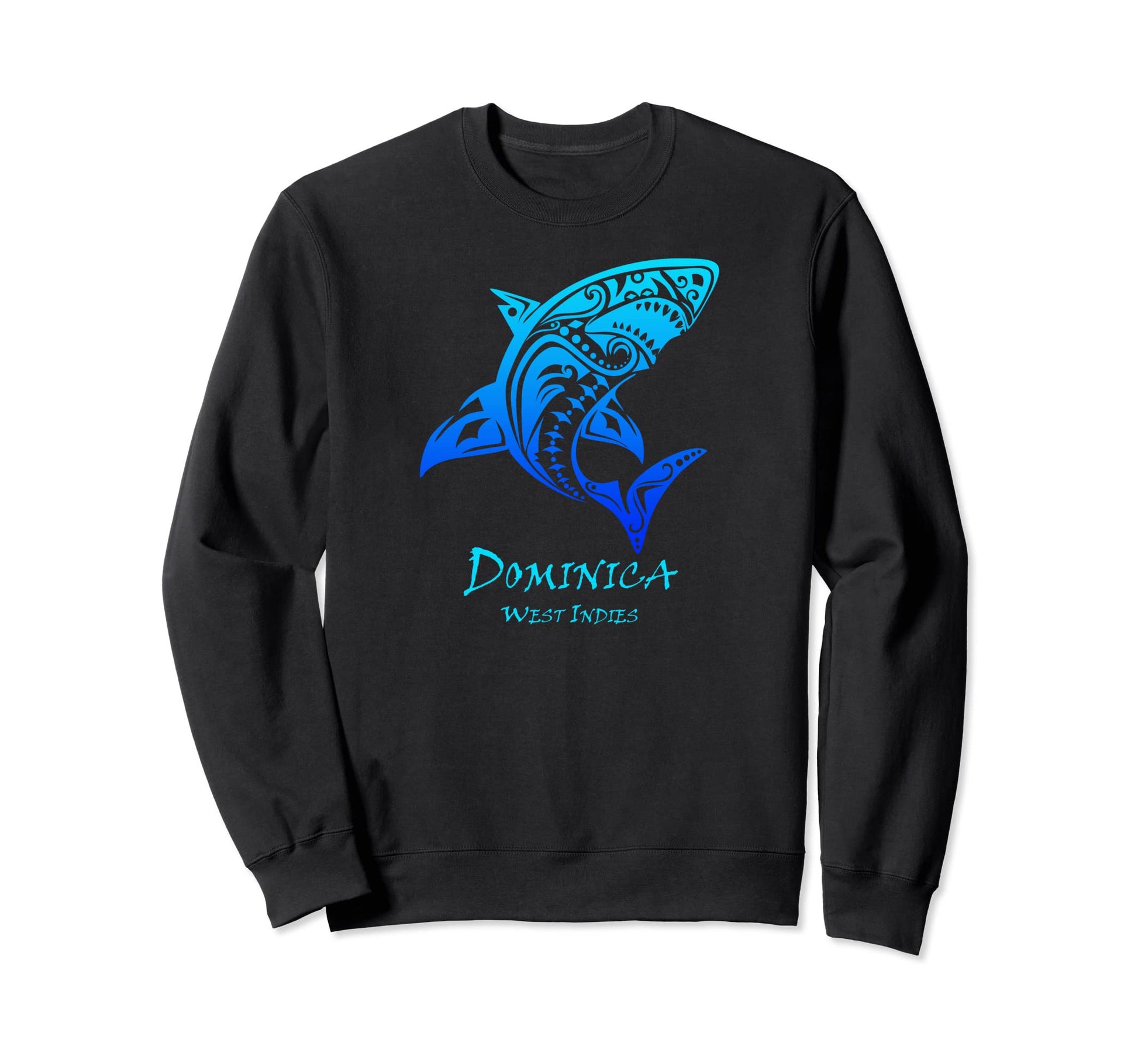 Dominica West Indies Tribal Shark Sweatshirt - Casual Everyday Wear Unisex - T-Shirt, Sweatshirt, Hoodie