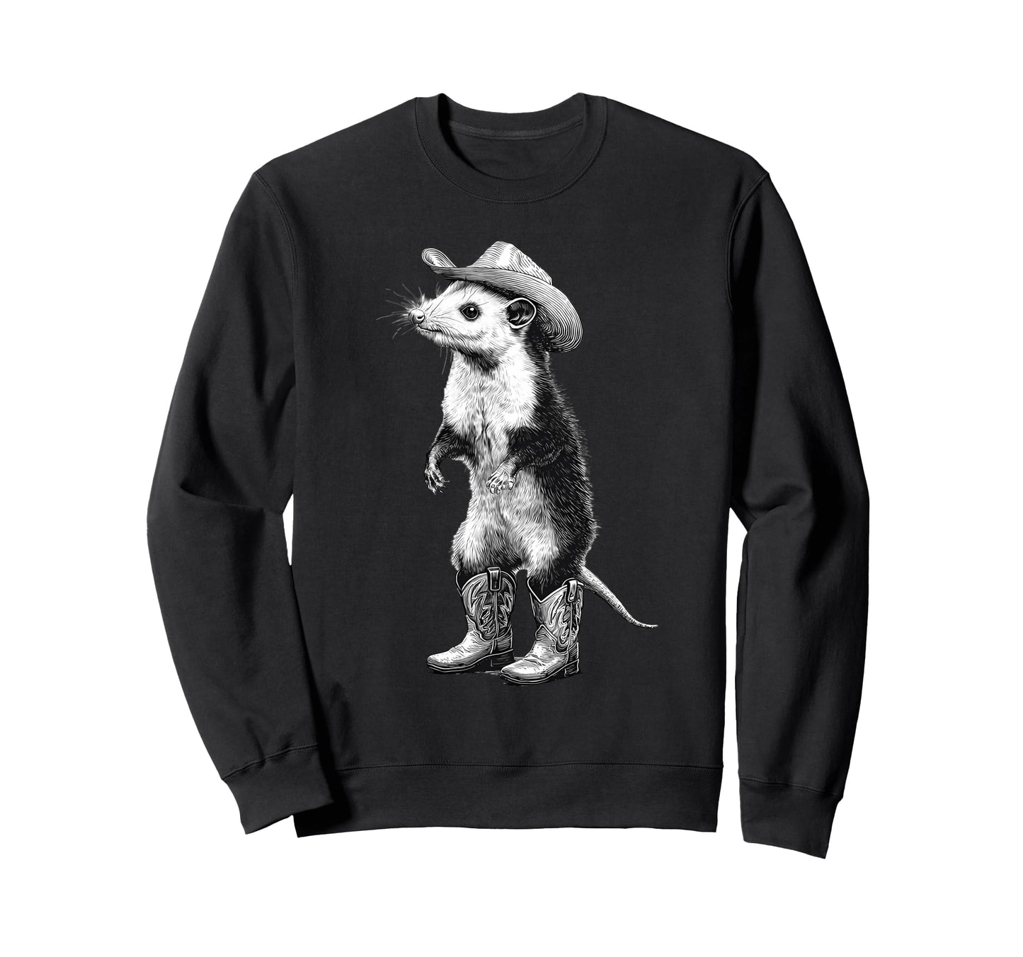 Country Cowboy Opossum Rodeo Sweatshirt - Custom Art Print Men Women - T-Shirt, Sweatshirt, Hoodie