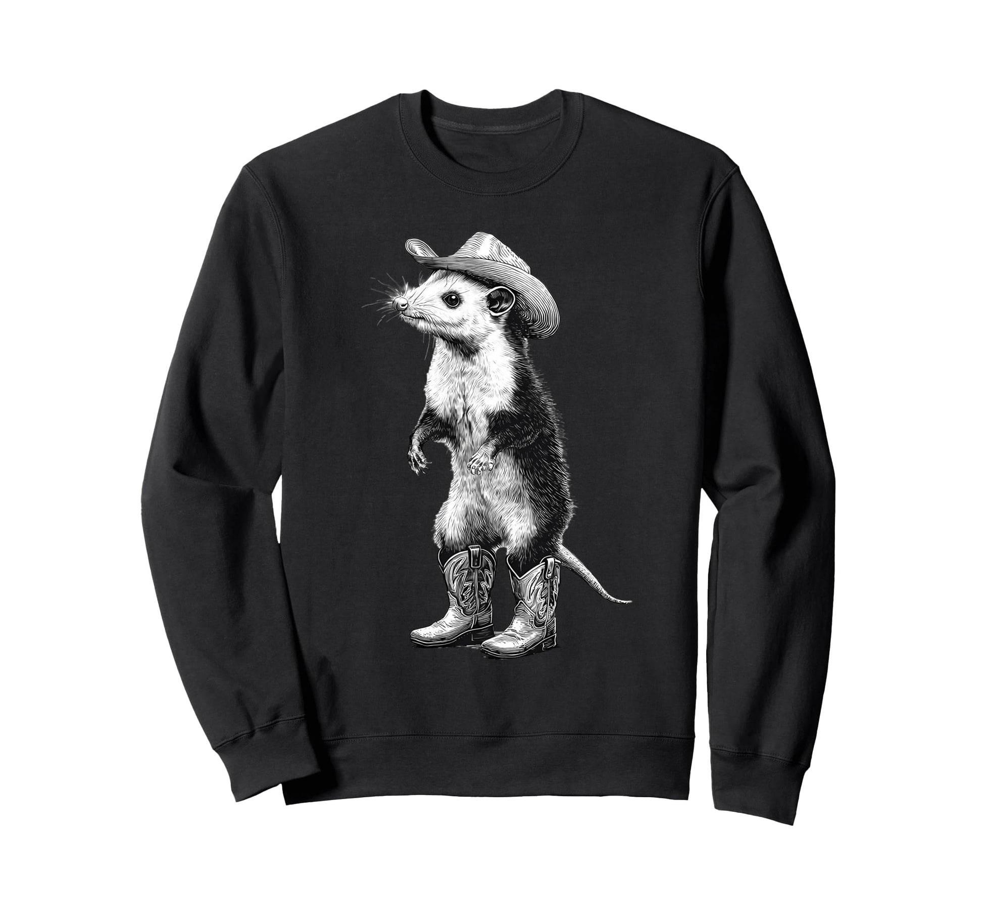 Country Cowboy Opossum Rodeo Sweatshirt - Custom Art Print Men Women - T-Shirt, Sweatshirt, Hoodie