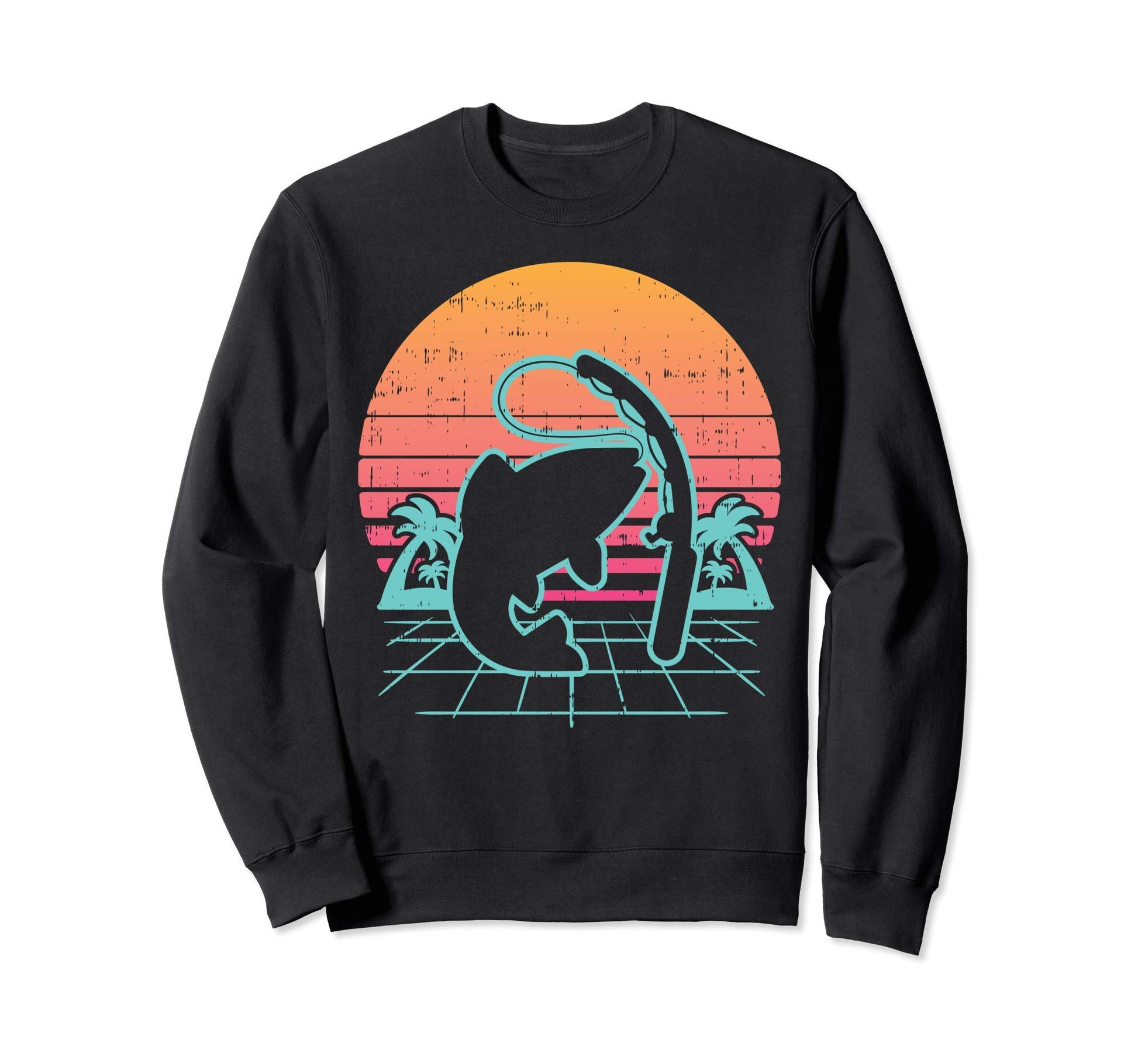 Vaporwave Aesthetic Fish Sweatshirt - Casual Everyday Wear Men Women - T-Shirt, Sweatshirt, Hoodie
