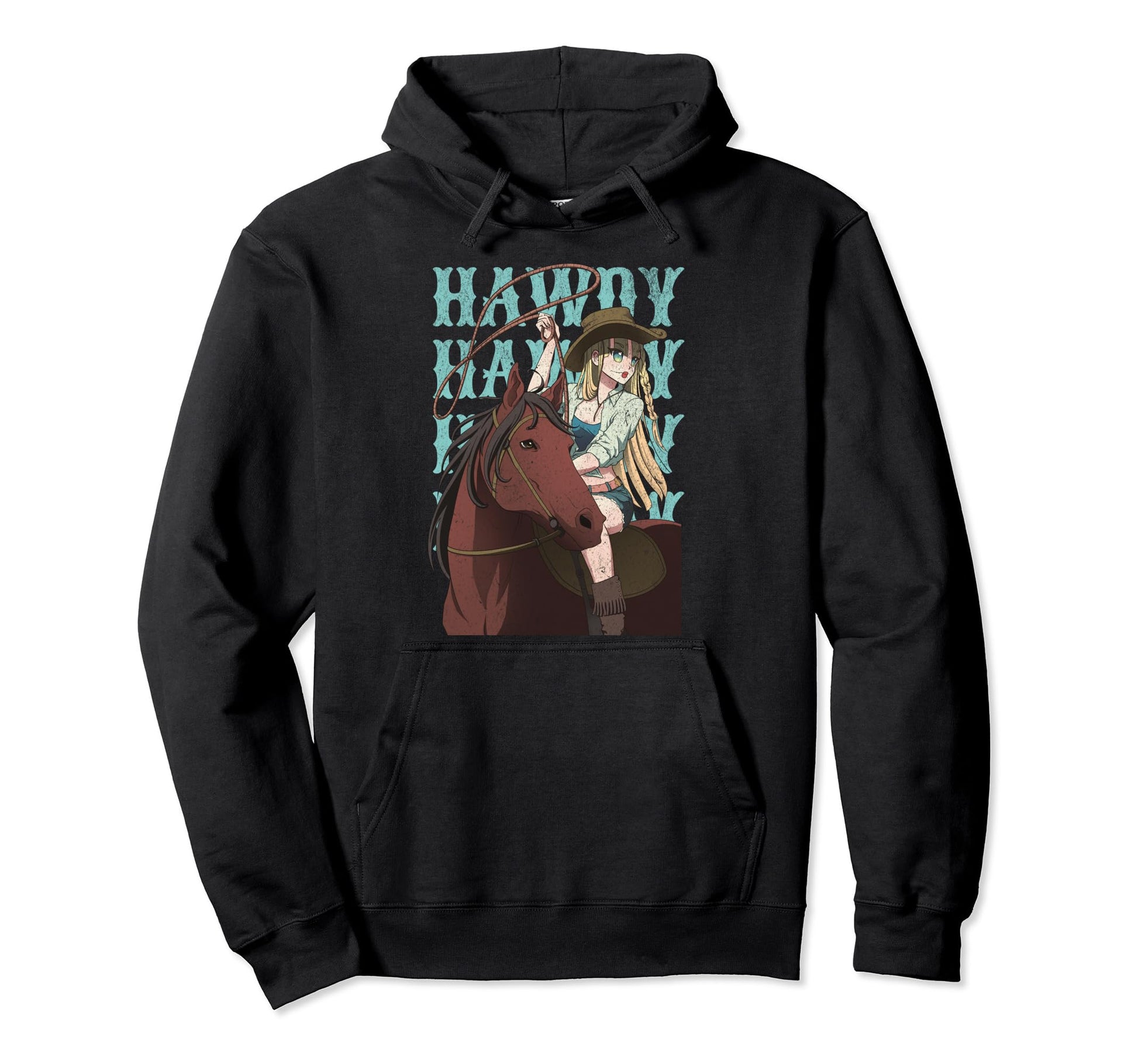 Anime Manga Cowgirl Horse Lover Japan Hoodie - Novelty Apparel Unisex - T-Shirt, Sweatshirt, Hoodie