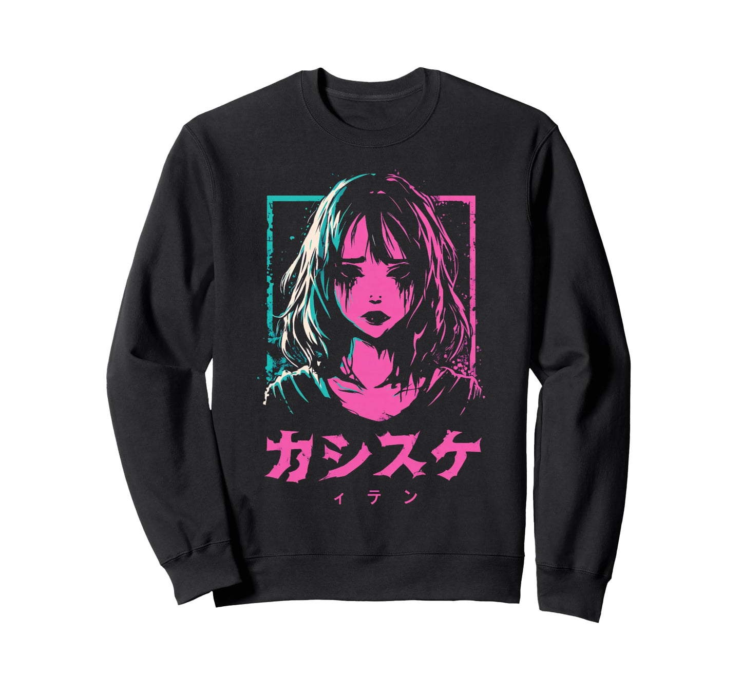 Goth Grunge Demon Anime Waifu Horror Sweatshirt - Aesthetic Graphic Unisex - T-Shirt, Sweatshirt, Hoodie