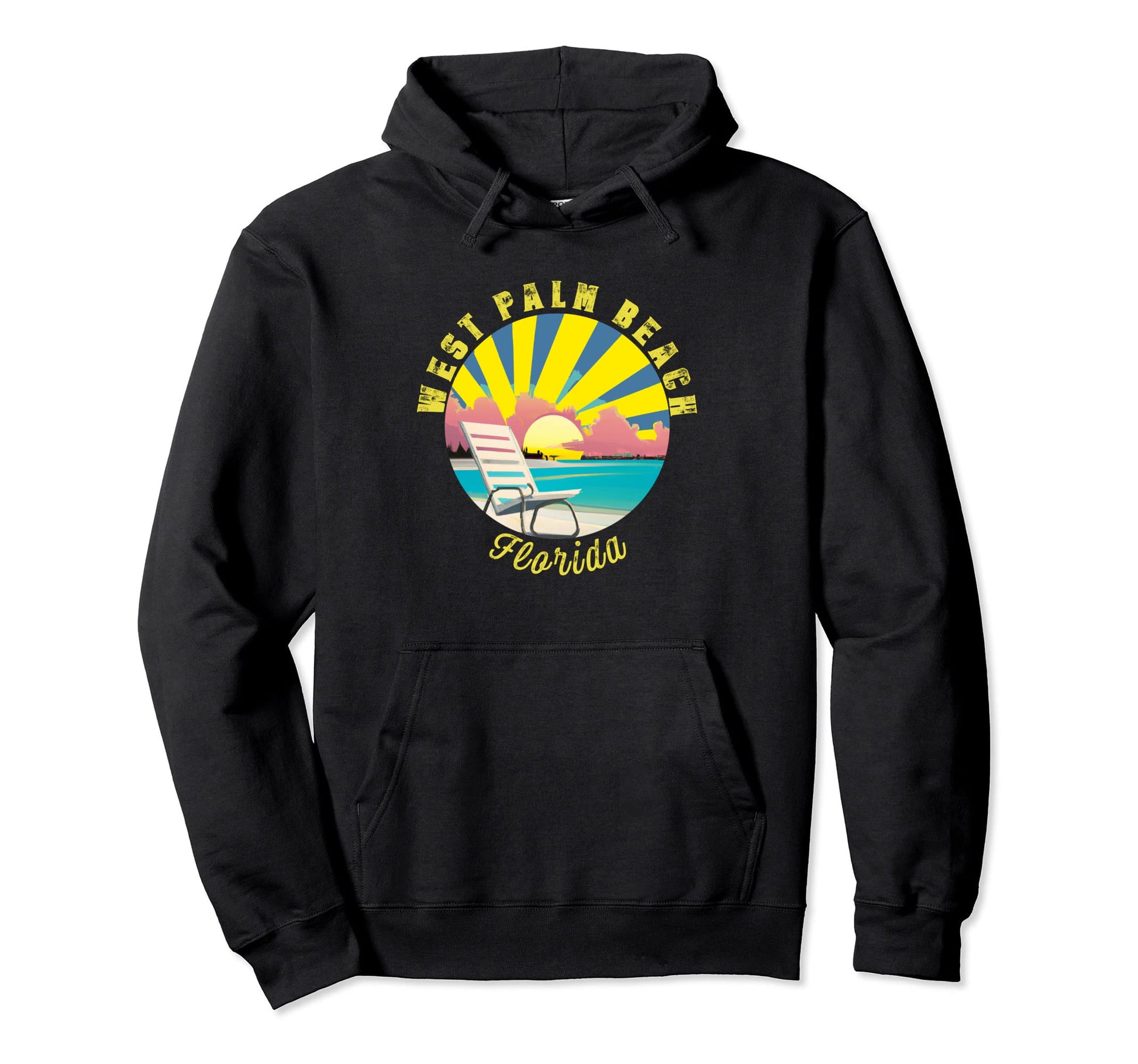 West Palm Beach Sunset Beach Vacation Hoodie - Trendy Graphic Unisex - T-Shirt, Sweatshirt, Hoodie