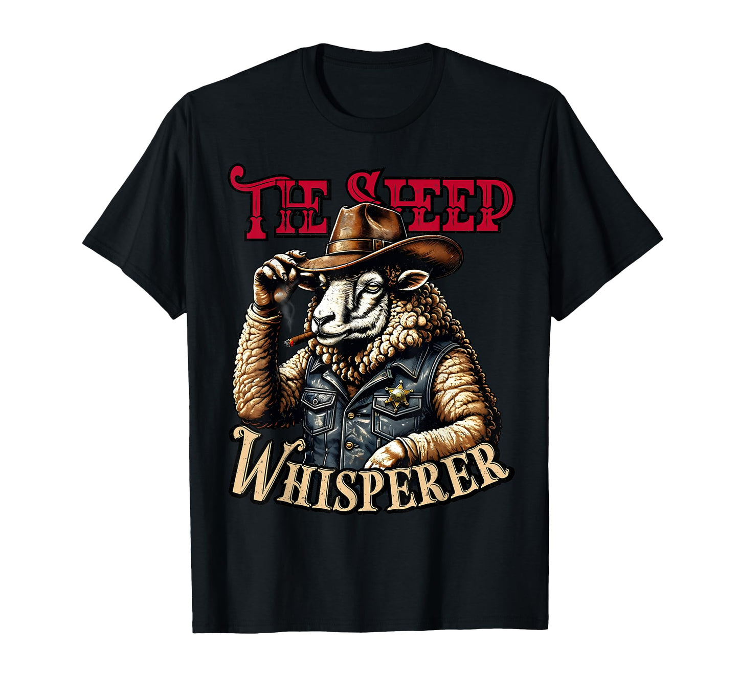Sheep Whisperer Cowboy Funny Farmer T-Shirt - Custom Art Print Unisex - T-Shirt, Sweatshirt, Hoodie
