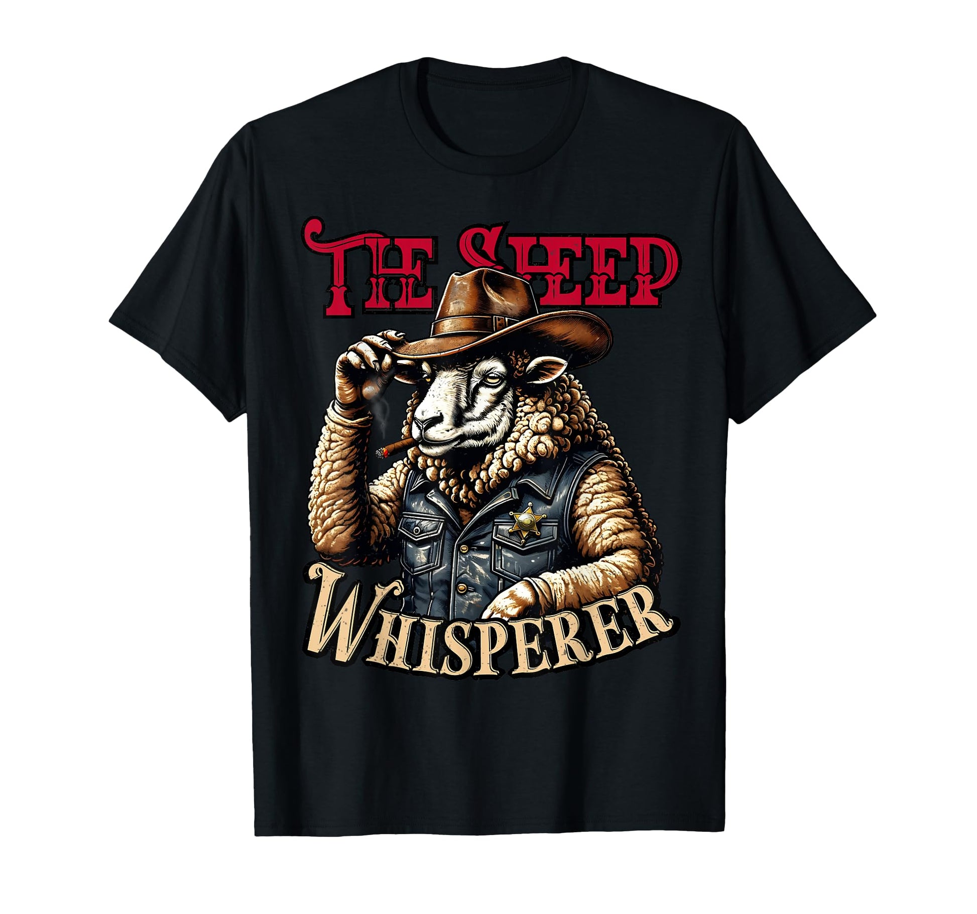 Sheep Whisperer Cowboy Funny Farmer T-Shirt - Custom Art Print Unisex - T-Shirt, Sweatshirt, Hoodie