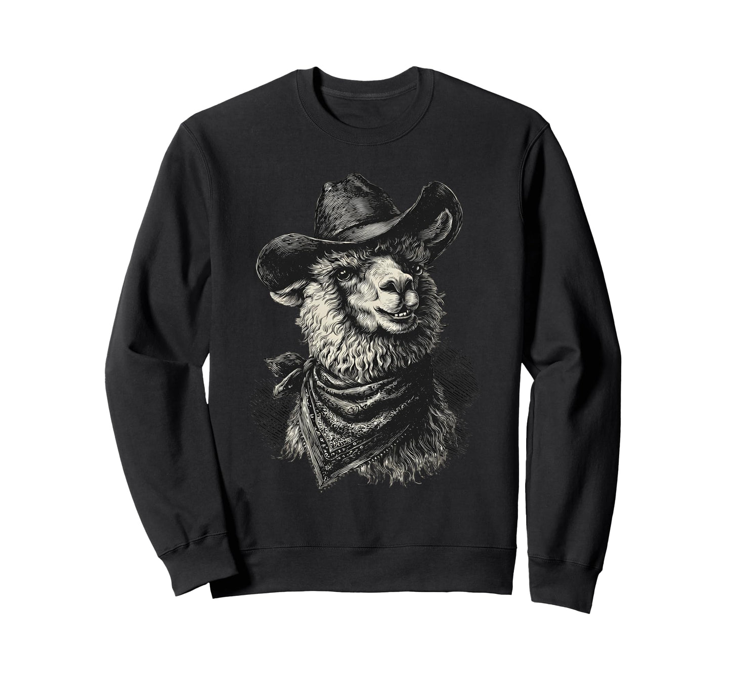 Country Cowboy Alpaca Llama Sweatshirt - Casual Everyday Wear for Adults - T-Shirt, Sweatshirt, Hoodie