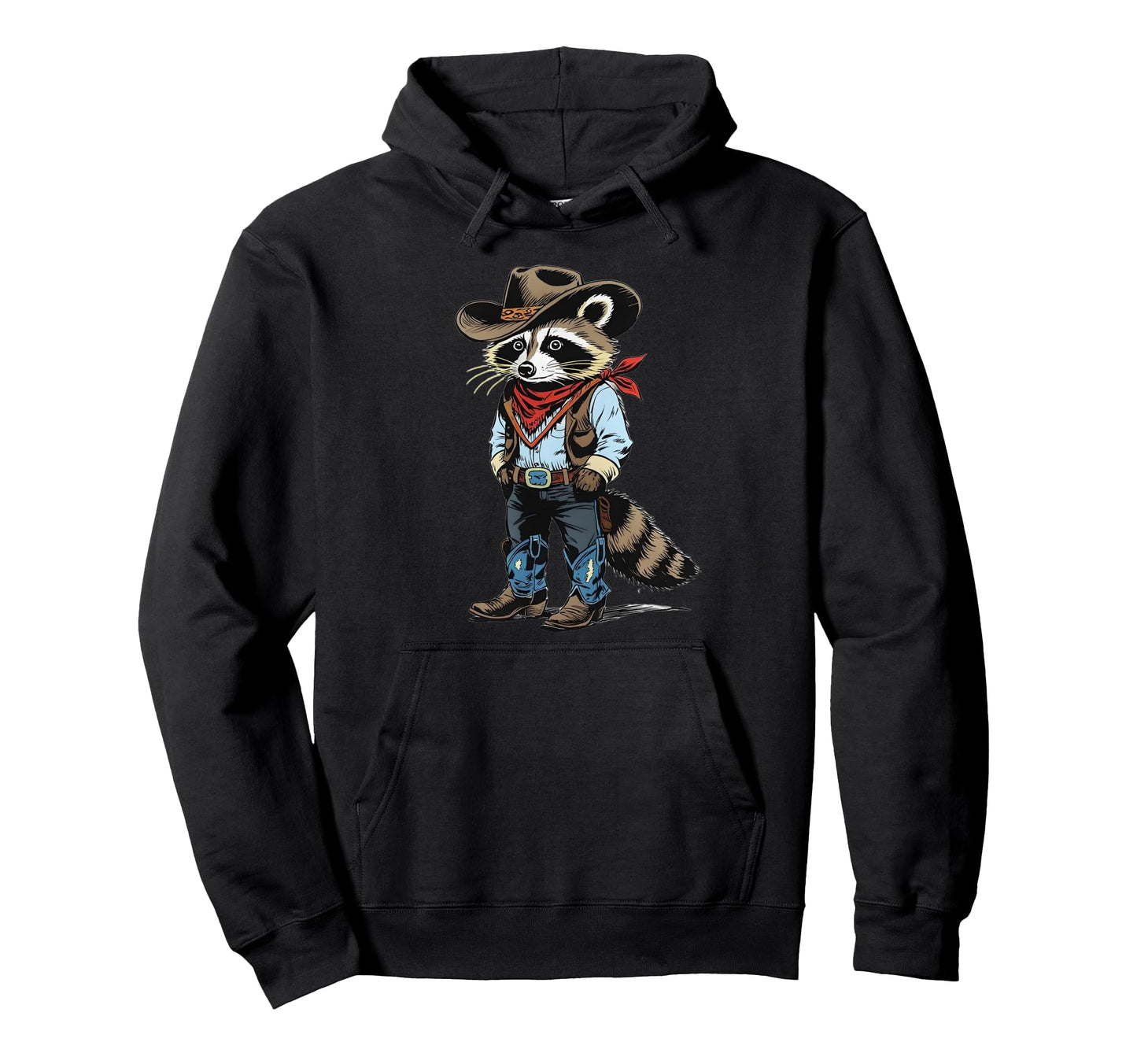 Raccoon Cowboy Cowgirl Trash Panda Hoodie - Novelty Apparel for Adults - T-Shirt, Sweatshirt, Hoodie