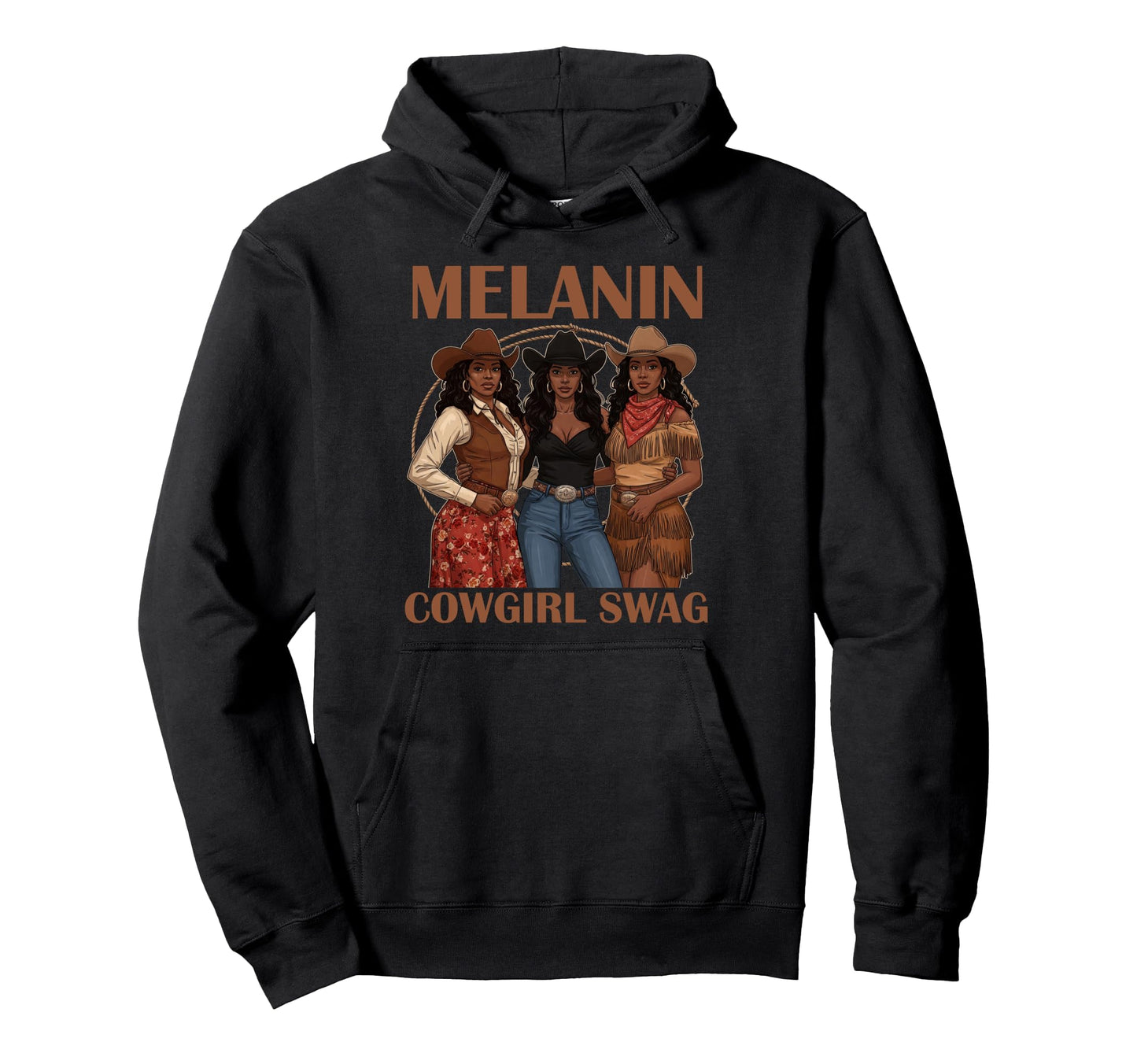Lets Go Western Country Melanin Hoodie - Novelty Apparel for Adults - T-Shirt, Sweatshirt, Hoodie