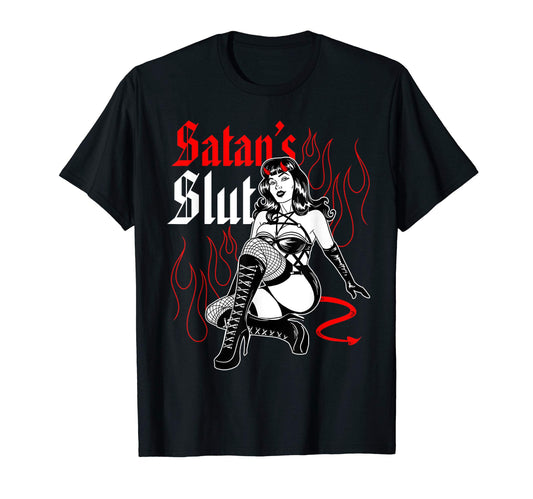 Blackcraft Satan Slut Pin Up Satan T-Shirt - Streetwear Style for Adults - T-Shirt, Sweatshirt, Hoodie
