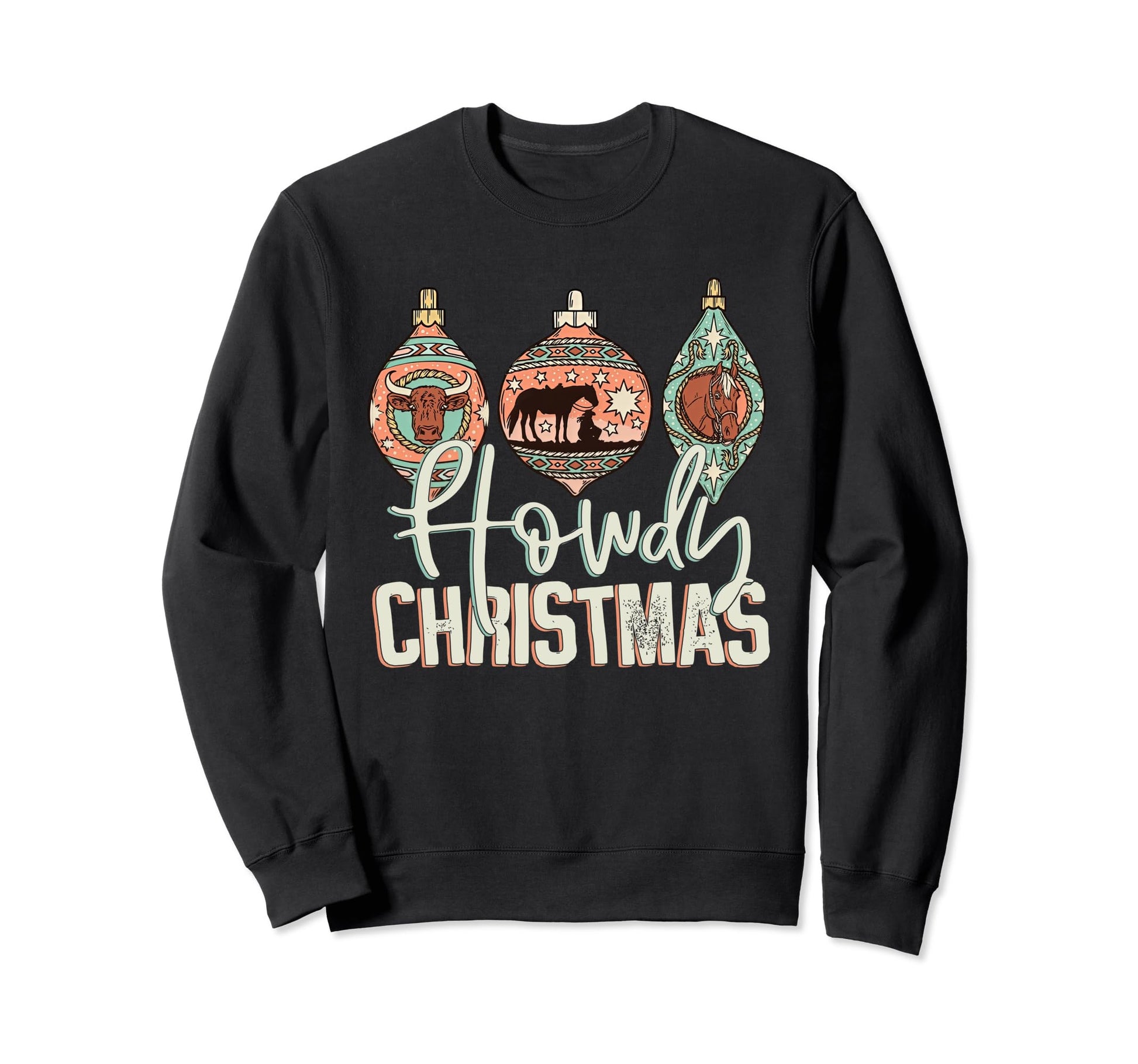 Howdy Western Country Ornaments Sweatshirt - Casual Everyday Wear Unisex - T-Shirt, Sweatshirt, Hoodie