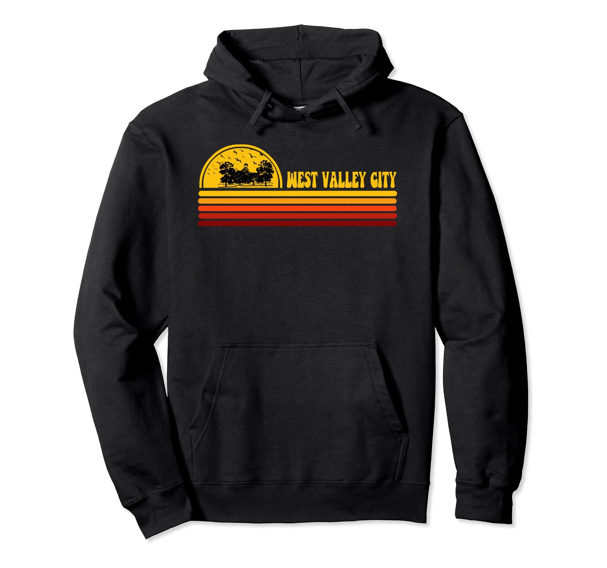 West Valley City Sunset Logo City Hoodie - Minimalist Print for Adults - T-Shirt, Sweatshirt, Hoodie