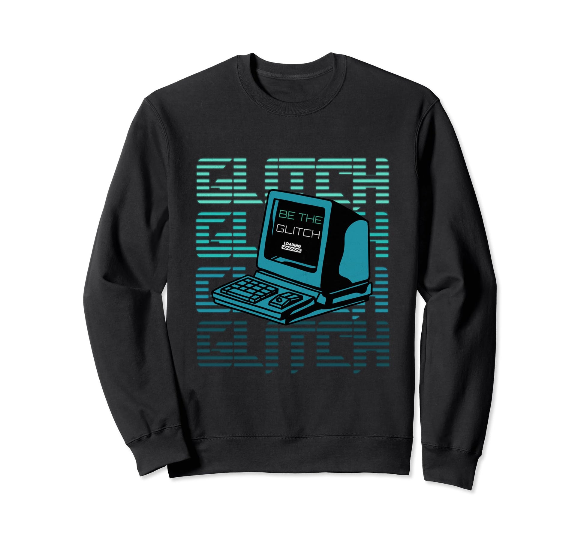 Be Glitch Retrowave Vaporwave Sweatshirt - Minimalist Print for Adults - T-Shirt, Sweatshirt, Hoodie