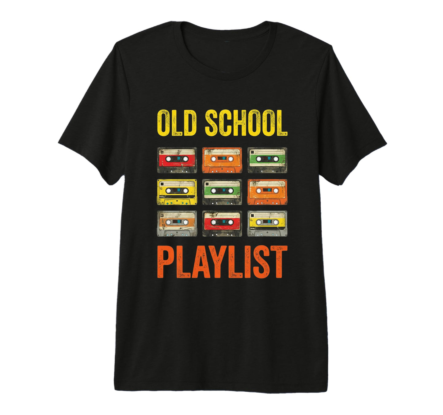 Old School Playlist Cassette Tapes T-Shirt - Graphic Print Men Women - T-Shirt, Sweatshirt, Hoodie