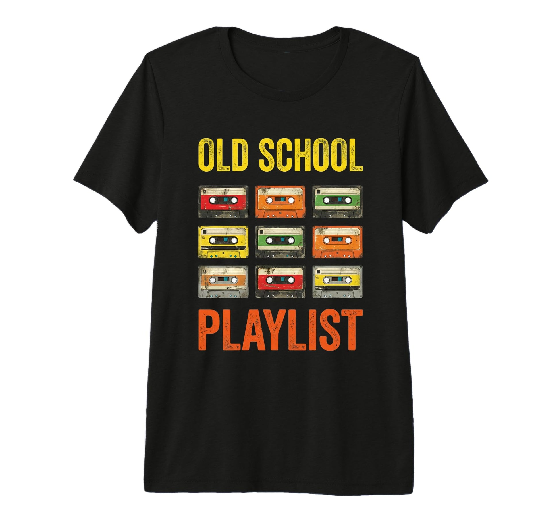 Old School Playlist Cassette Tapes T-Shirt - Graphic Print Men Women - T-Shirt, Sweatshirt, Hoodie