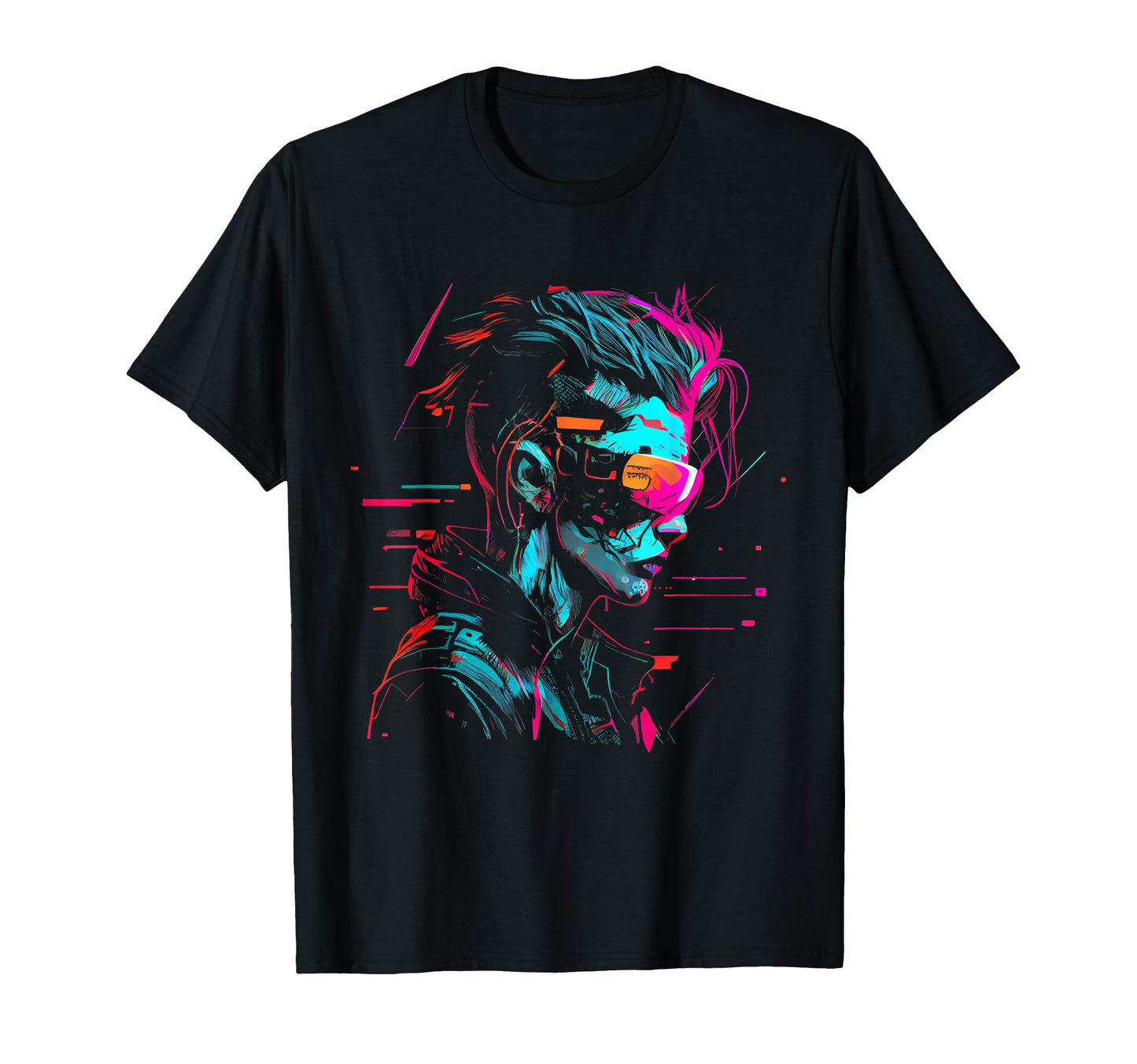 Glitch Cyberpunk Aesthetic T-Shirt - Fun Novelty Design for Adults - T-Shirt, Sweatshirt, Hoodie