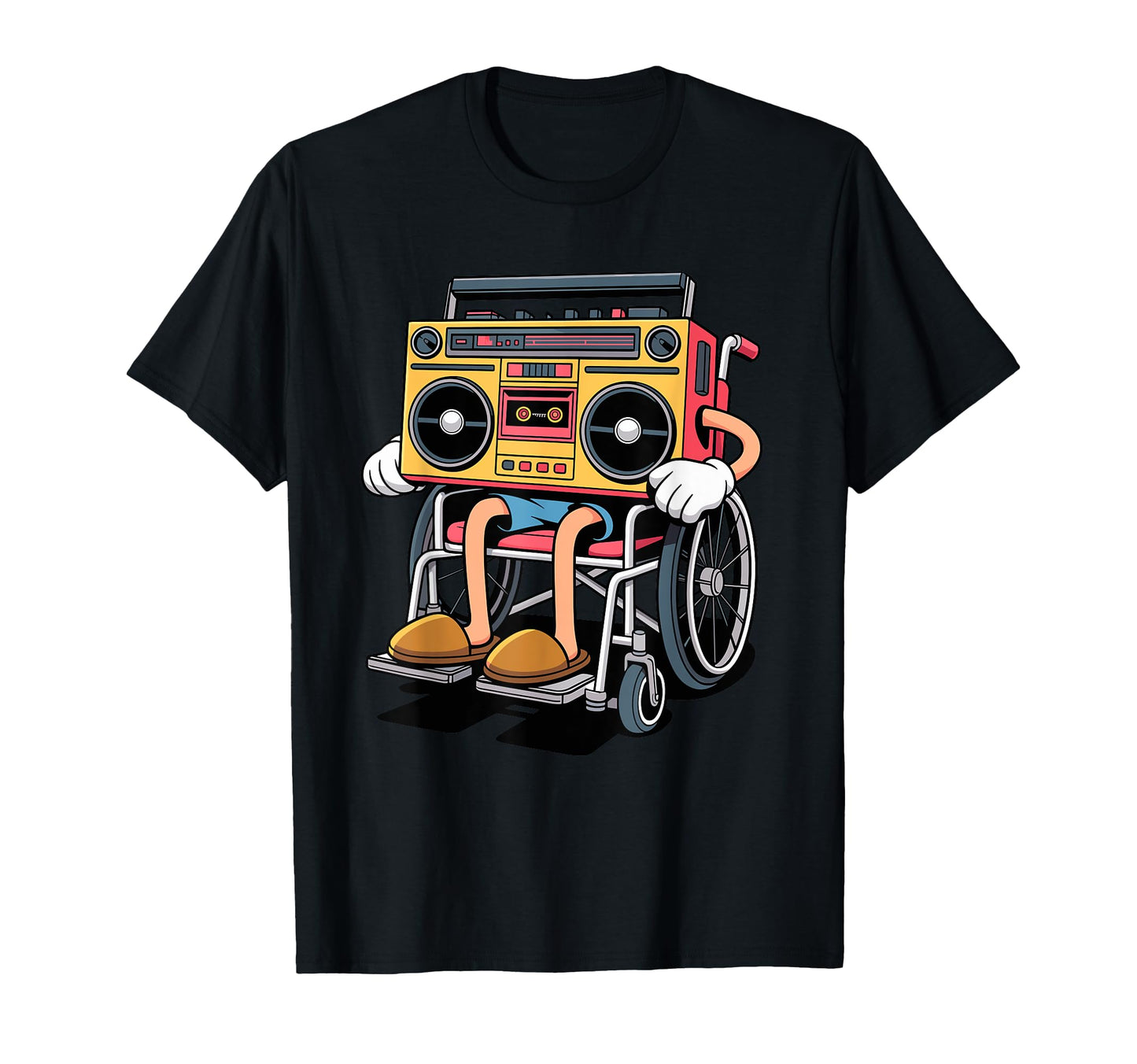 Wheelchair Boombox Old School 80S T-Shirt - Custom Art Print Men Women - T-Shirt, Sweatshirt, Hoodie