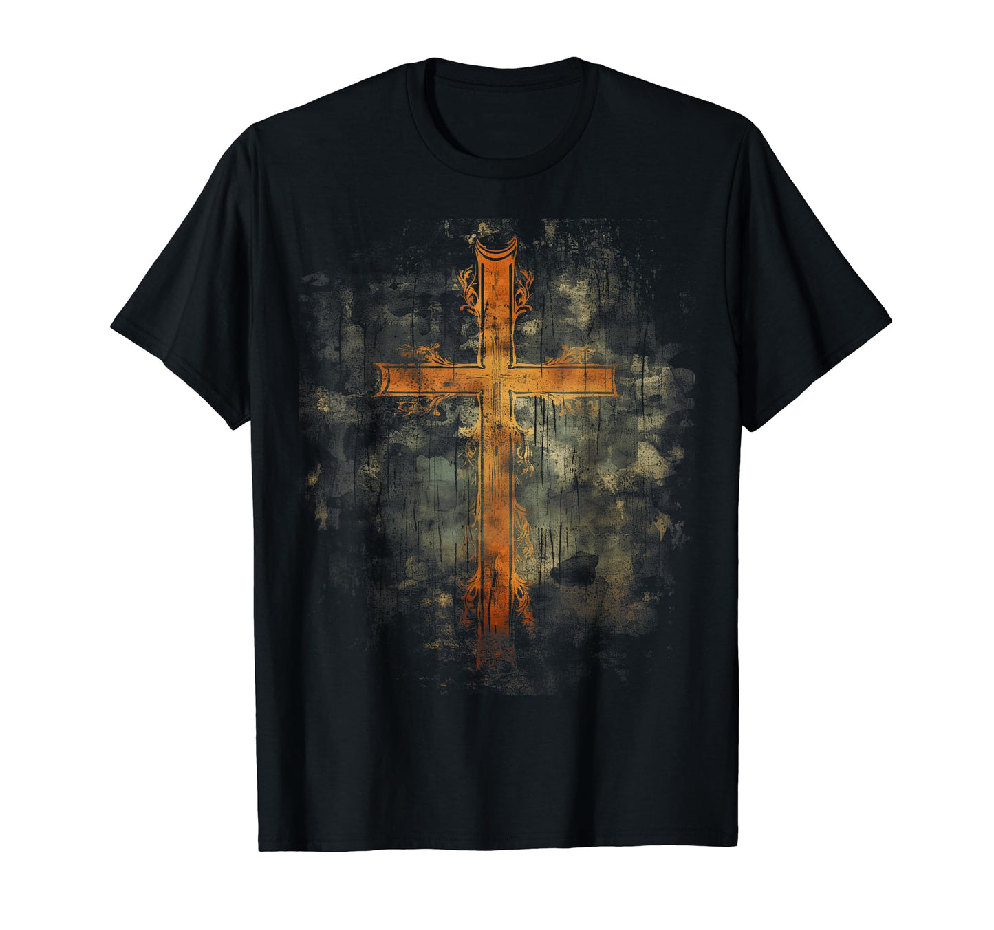 Cross Distressed 90S Goth Grunge T-Shirt - Casual Everyday Wear Men Women - T-Shirt, Sweatshirt, Hoodie